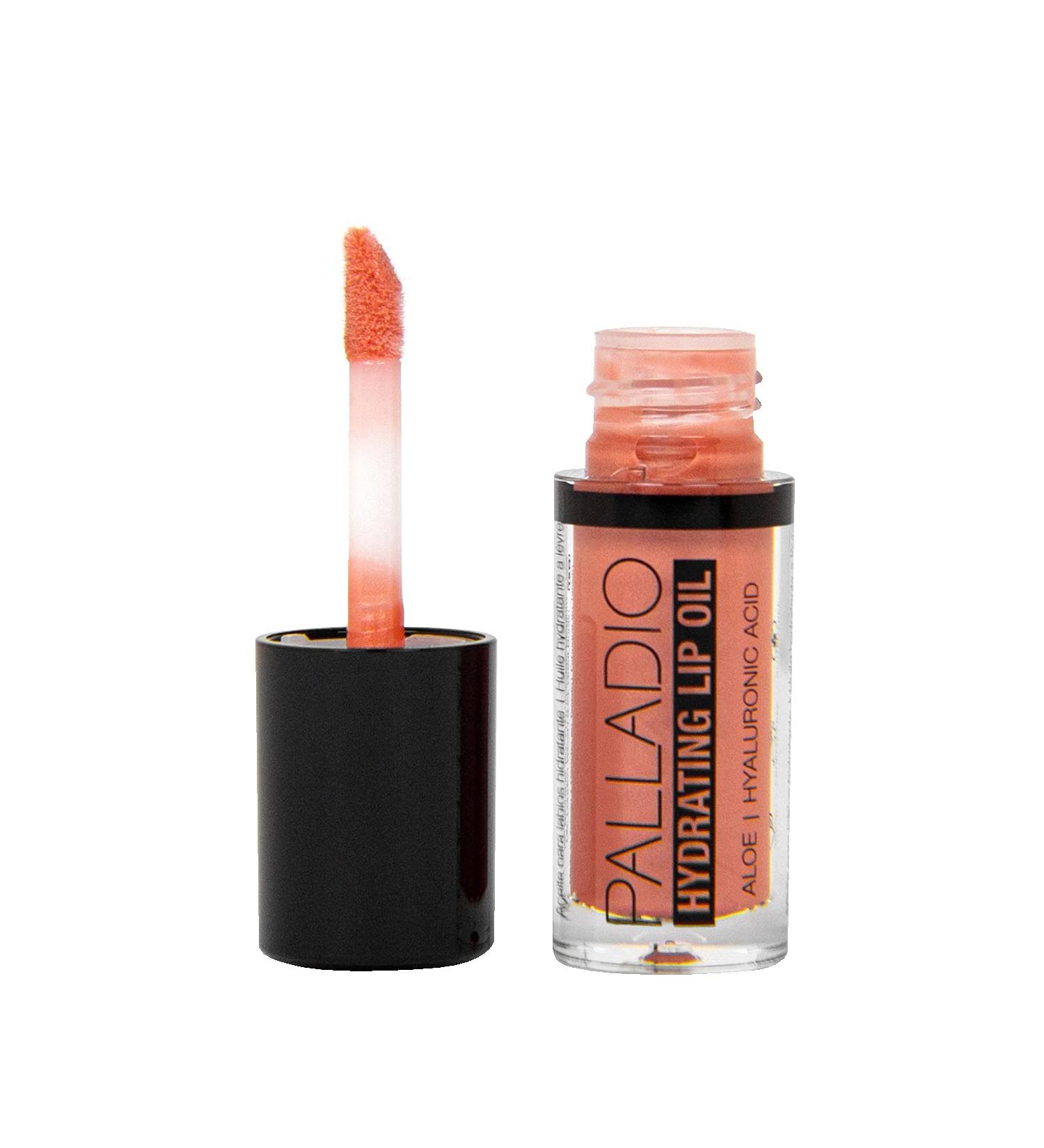 Palladio Hydrating Lip Oil with Hyaluronic Acid | Non-Sticky Formula | Tinted Sheer Color | Vegan & Cruelty-Free - Buy Online on SooperMarket.com