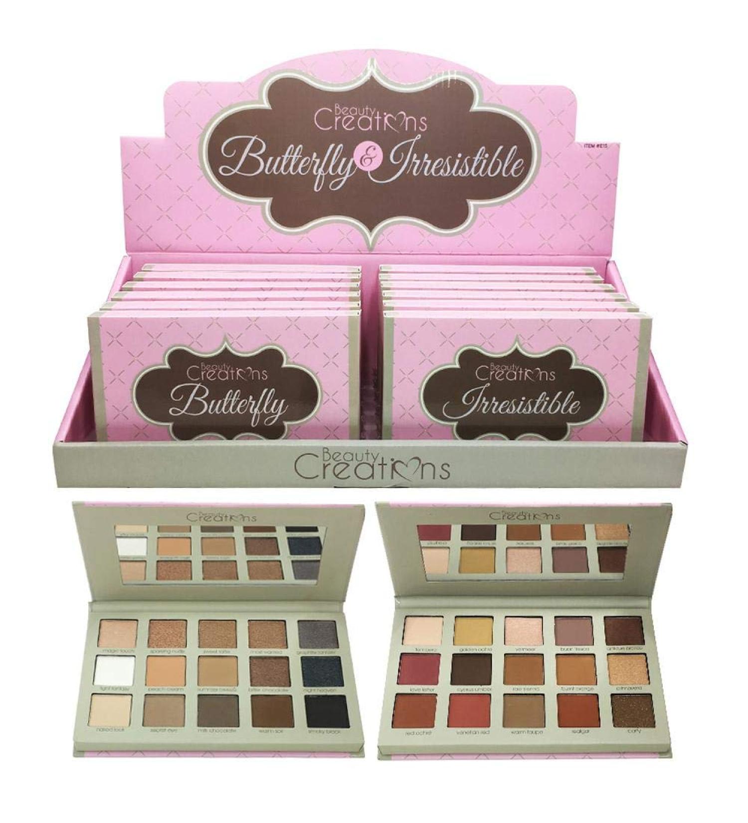 Beauty Creations Butterfly and Irresistible Eyeshadow Display Set 12 pcs 2.68 Pounds