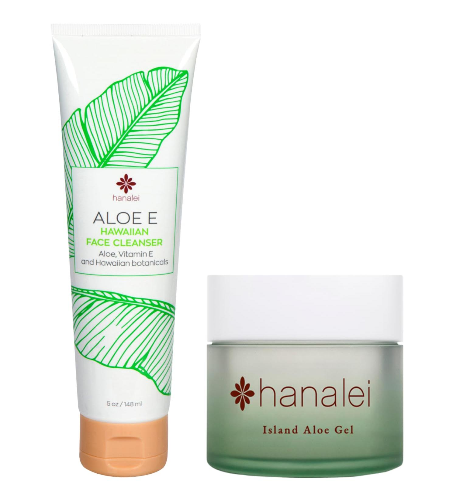 Hanalei Aloe E Hawaiian Face Wash & Island Aloe Gel Moisturizer | Natural Hawaiian Botanicals | Cruelty-Free Skincare - Buy Online on SooperMarket.com