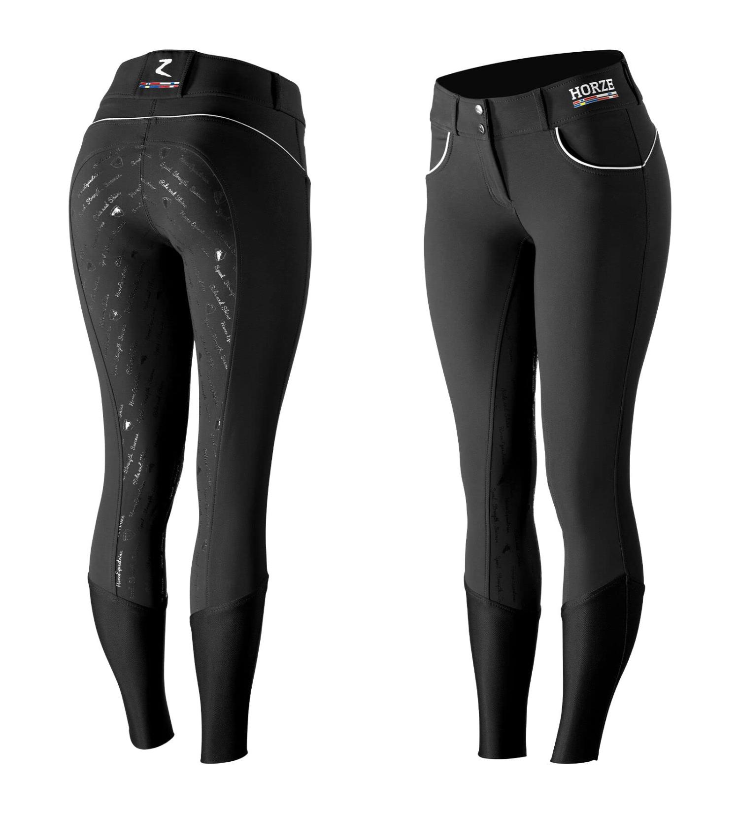HORZE Nordic Performance Sporty Silicone Grip Full Seat Equestrian Horseback Riding Pants Breeches Black 22 - Buy Online on SooperMarket.com