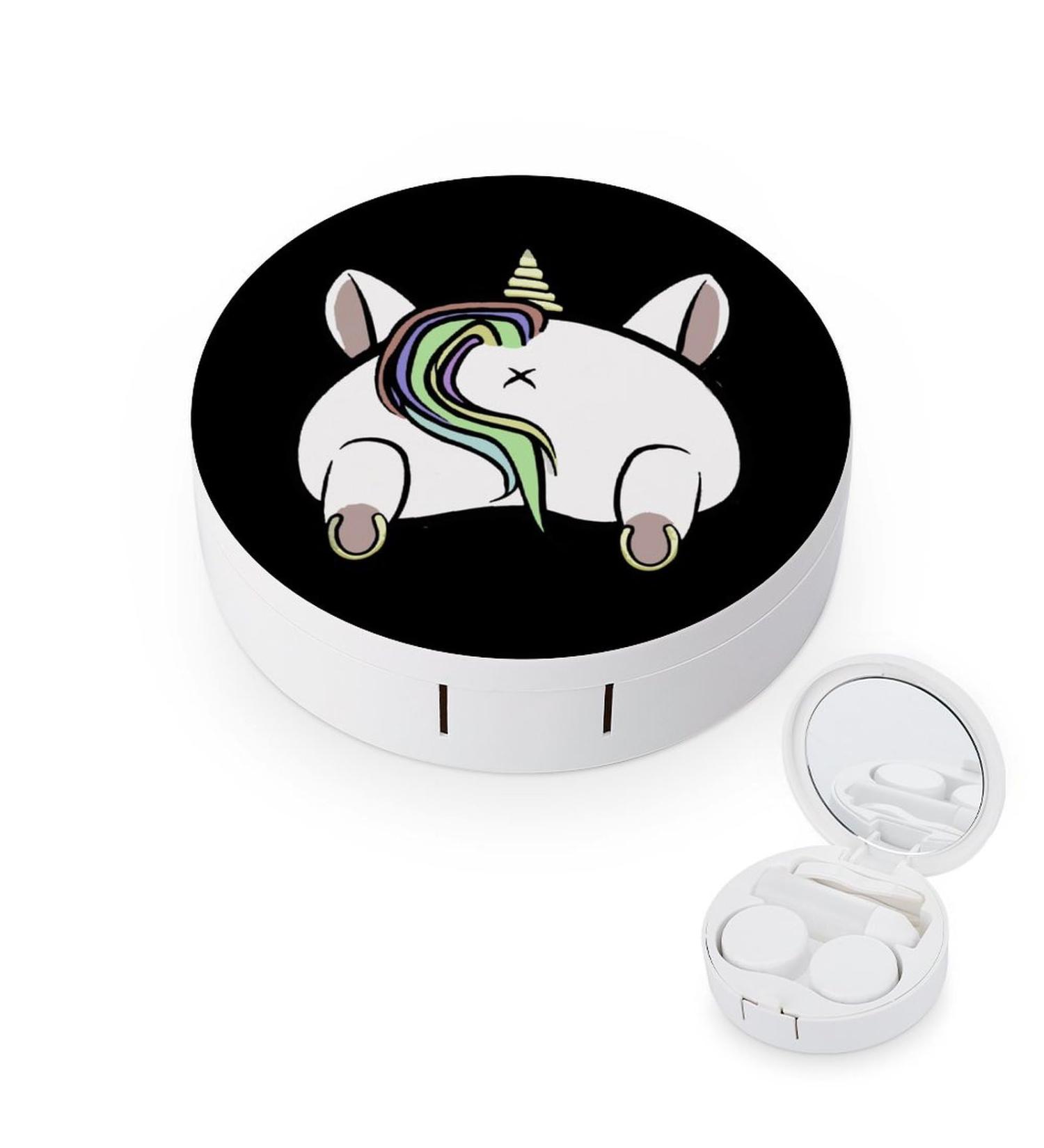 Unicorn Butt Contact Lens Travel Kit Portable Cute Contact Box with Mirror for Daily Outdoor - Buy Online on SooperMarket.com