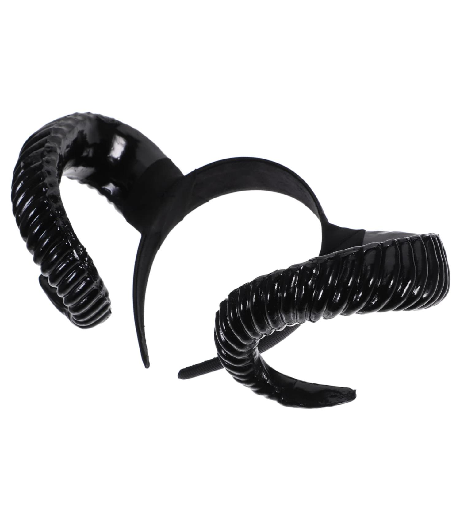 BELLIFFY Halloween Devil Horns Costume Accessory - Goat Horns and Ram Horns Headband - Unique Performance Hair Hoop for Dress up Cosplay Large Bull Horns Hair Band Sheep Horns Headband - Buy Online on SooperMarket.com