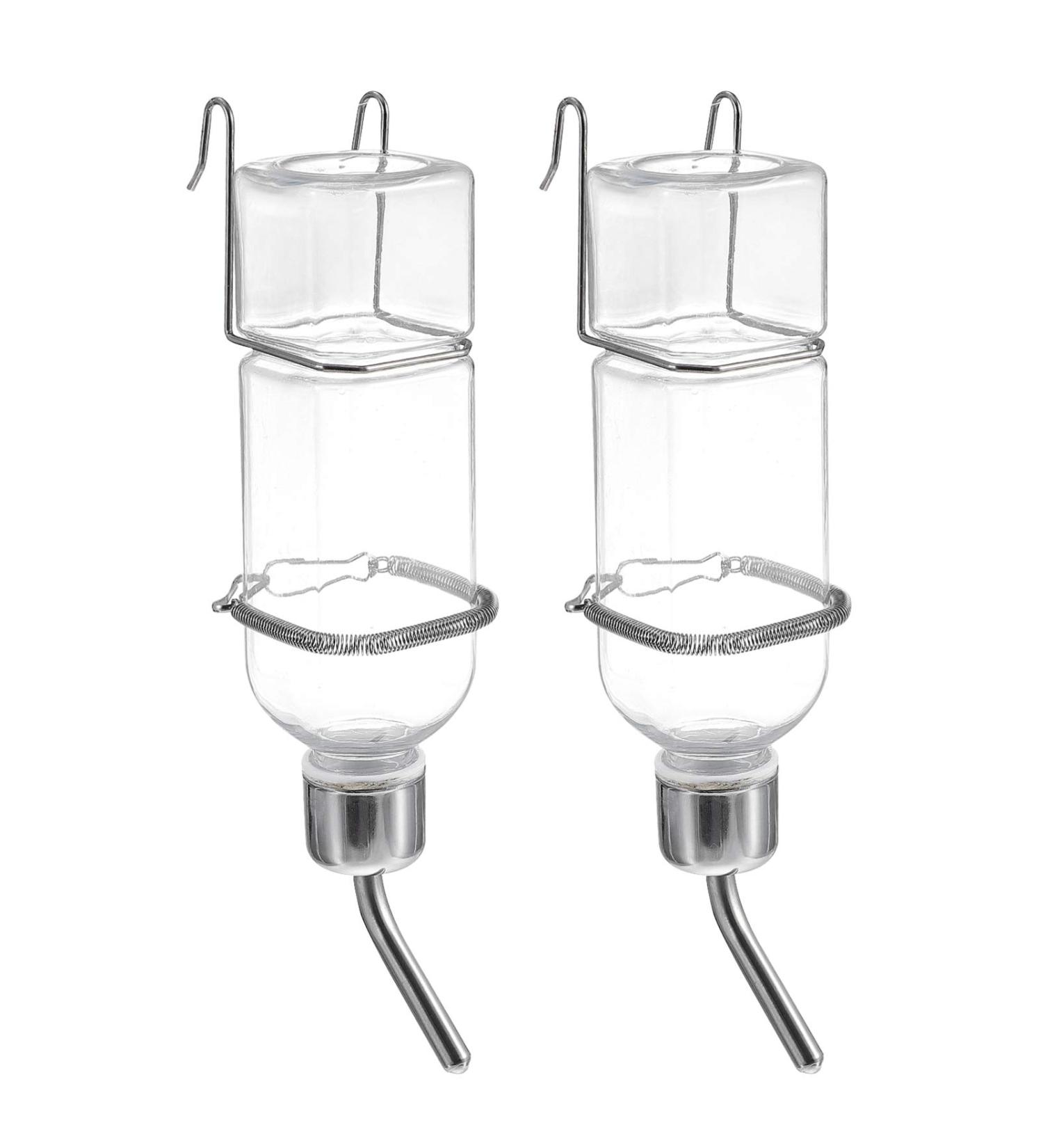 Balacoo 2 Pcs 180ml Guinea Pig Water Bottle No Drip Plastic Automatic Rabbit Water Feeder Hanging Fountains Pet Drinking Bottle with Hooks Springs for Amall Animals Transparent - Buy Online on SooperMarket.com