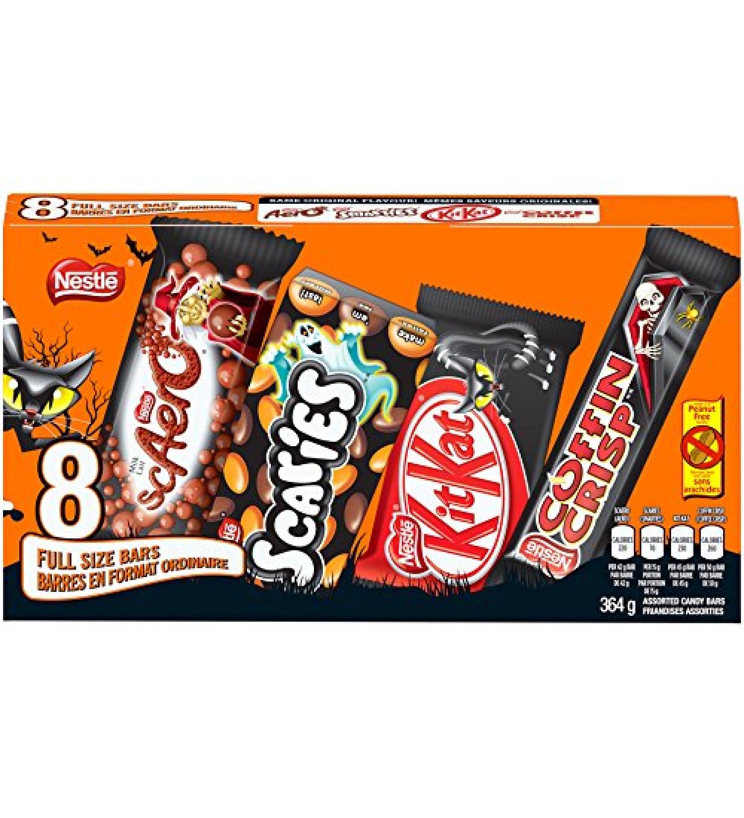 NESTL Full-Sized Halloween Assorted Chocolate & Candy - KITKAT COFFIN CRISP SCAERO SCARIES - 364g (Pack of 8 Bars) Smarties and Scaries Packaging May Vary - Buy Online on SooperMarket.com