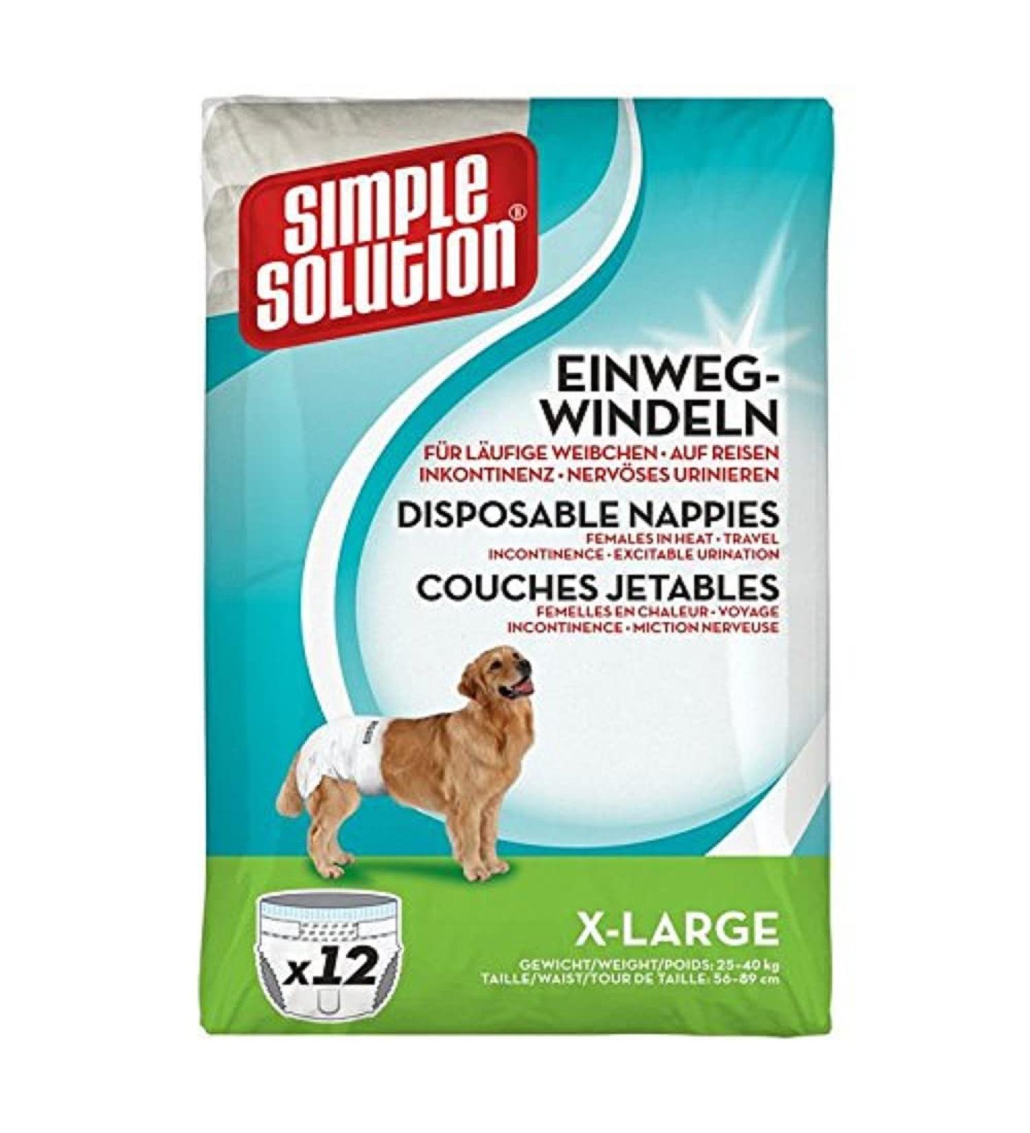 Simple Solution XL Dog Diapers - 12 Pack | Ultimate Leak-Proof Protection for Large Dogs - Buy Internationally! - Buy Online on SooperMarket.com