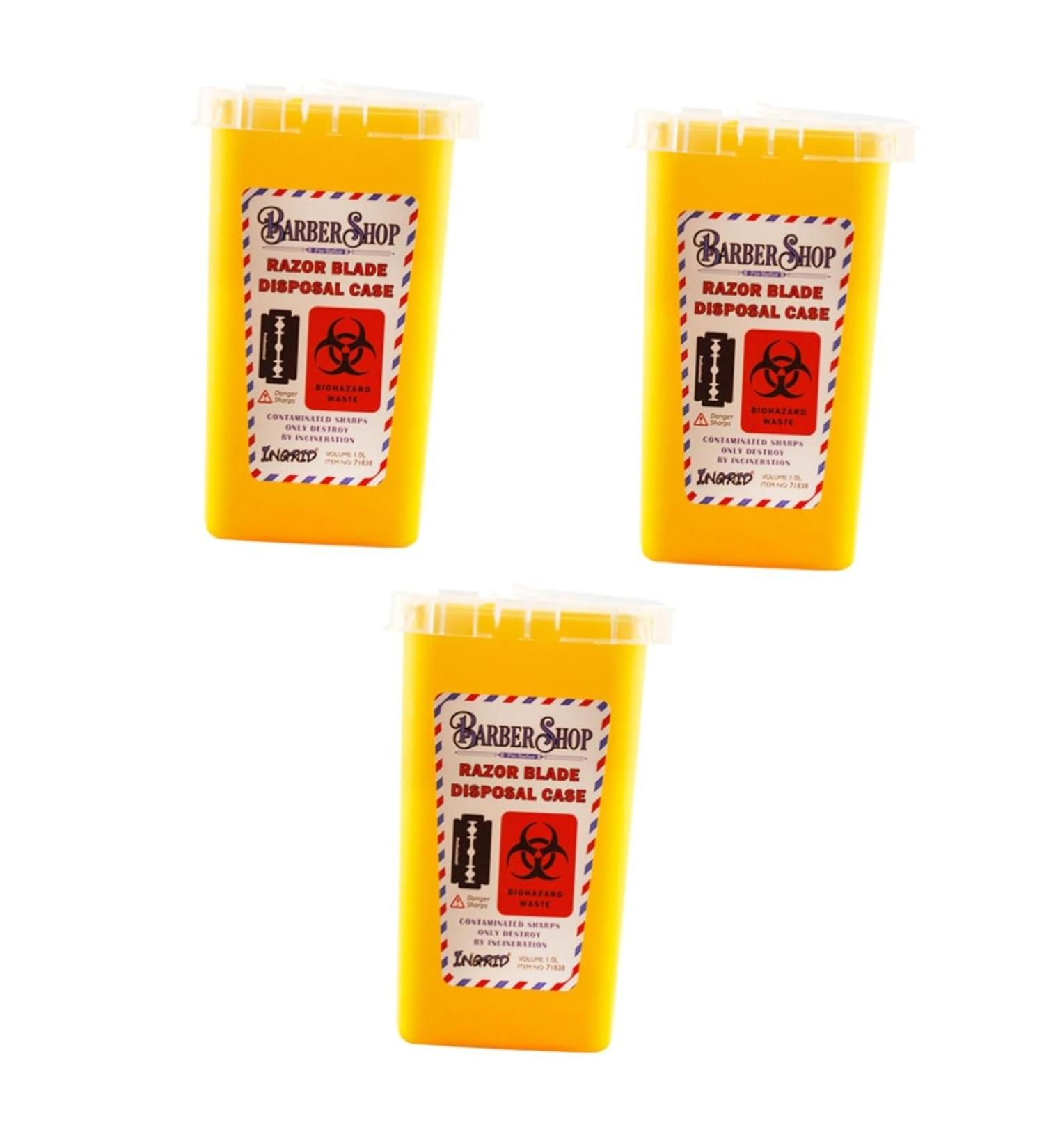 Solustre 3 StK Disposal Blade Container - Safe Sharp Razor Disposal & Travel Trash Storage - Yellow 15.4x9.5cm (Pack of 3) - Buy Online on SooperMarket.com