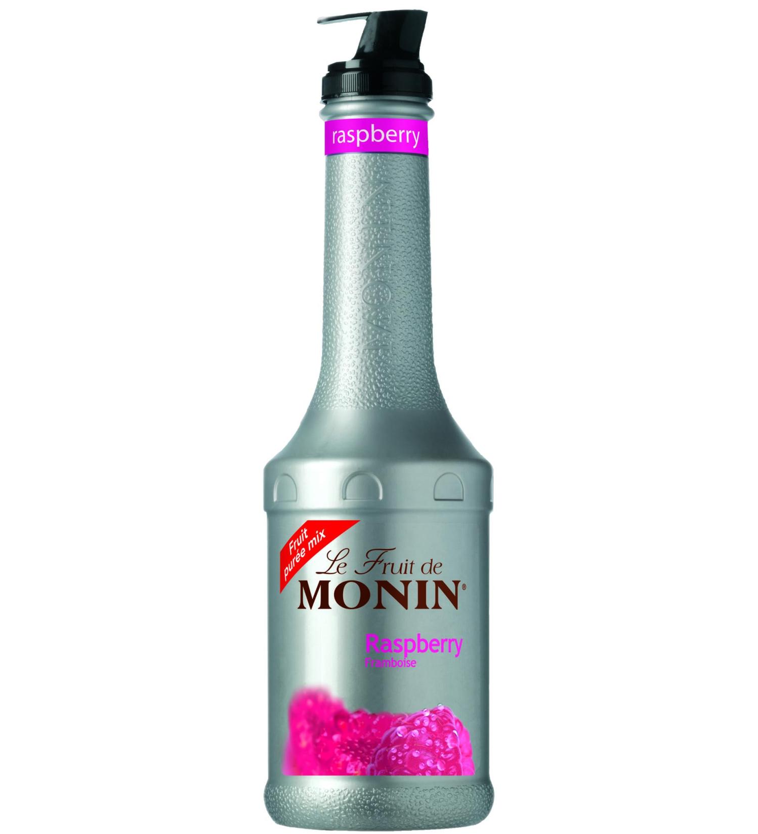 MONIN Raspberry Fruit Mix Puree 1L for Cocktails Smoothies and Mocktails. Vegan-Friendly Allergen-Free 100% Natural Flavours and Colourings. 2-in-1 Raspberry Puree and Sugar Syrup Hybrid