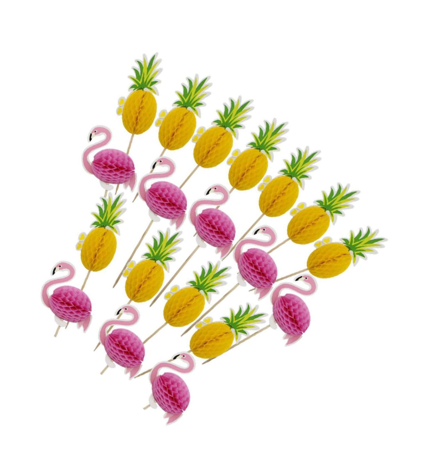 OFFSCH 19pcs Baking Decoration Insert Cake Topper Toppers Para Comida Cake Decor Topper Flamingo Cake Insert Decoration Fruit Cake Cupcake Three-dimensional Paper 3d Decorative Sign - Buy Online on SooperMarket.com