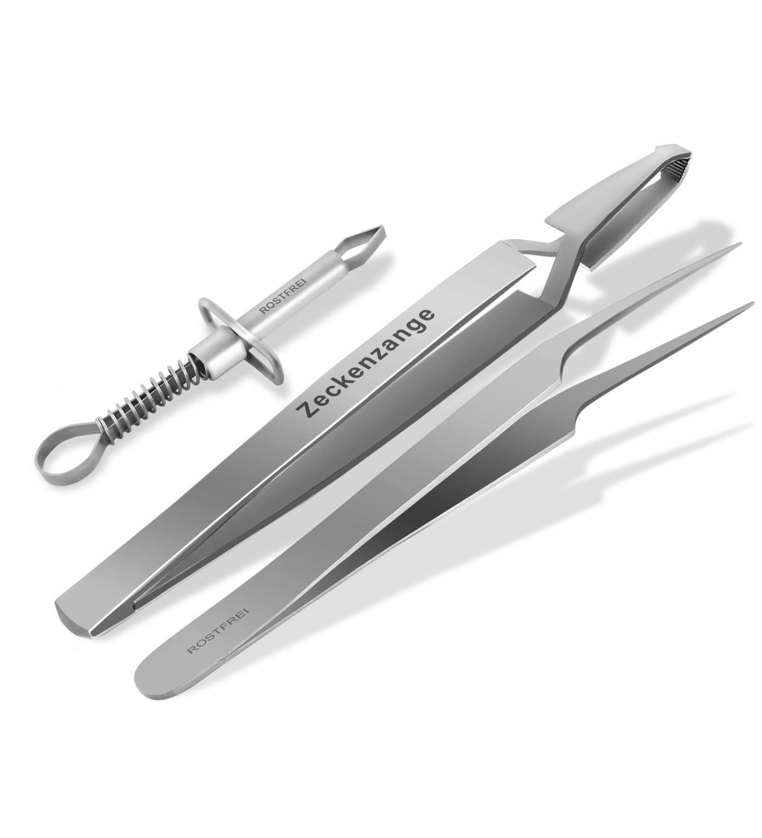Professional Stainless Steel Tick Pliers & Tweezers Set of 3 | International Shipping Available - Buy Online on SooperMarket.com