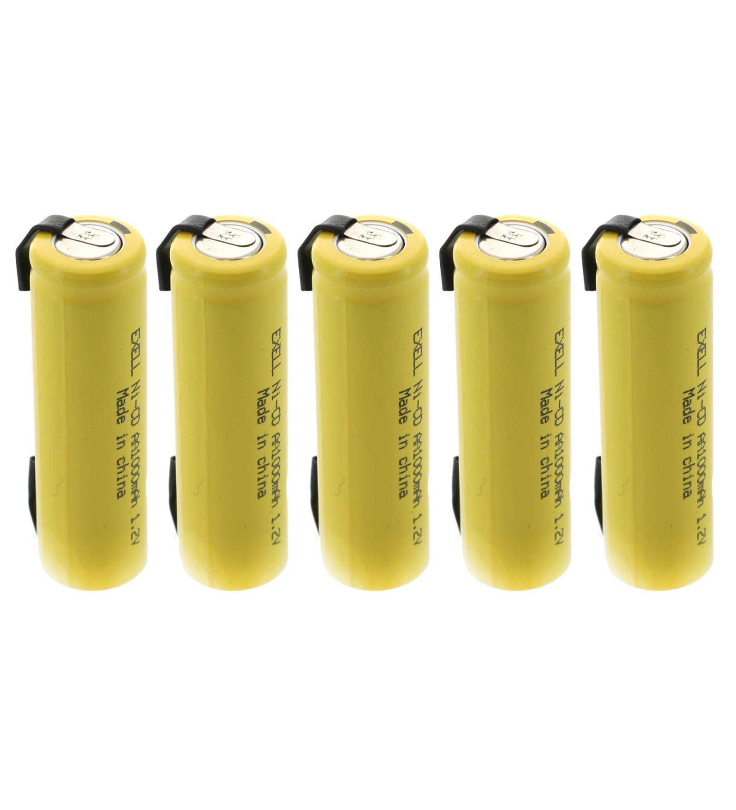 Buy Exell Battery 5-Pack 1.2V 1000mAh AA NiCD Rechargeable - Compatible with Telecom UPS Smart Grid & More - International Shipping Available - Buy Online on SooperMarket.com
