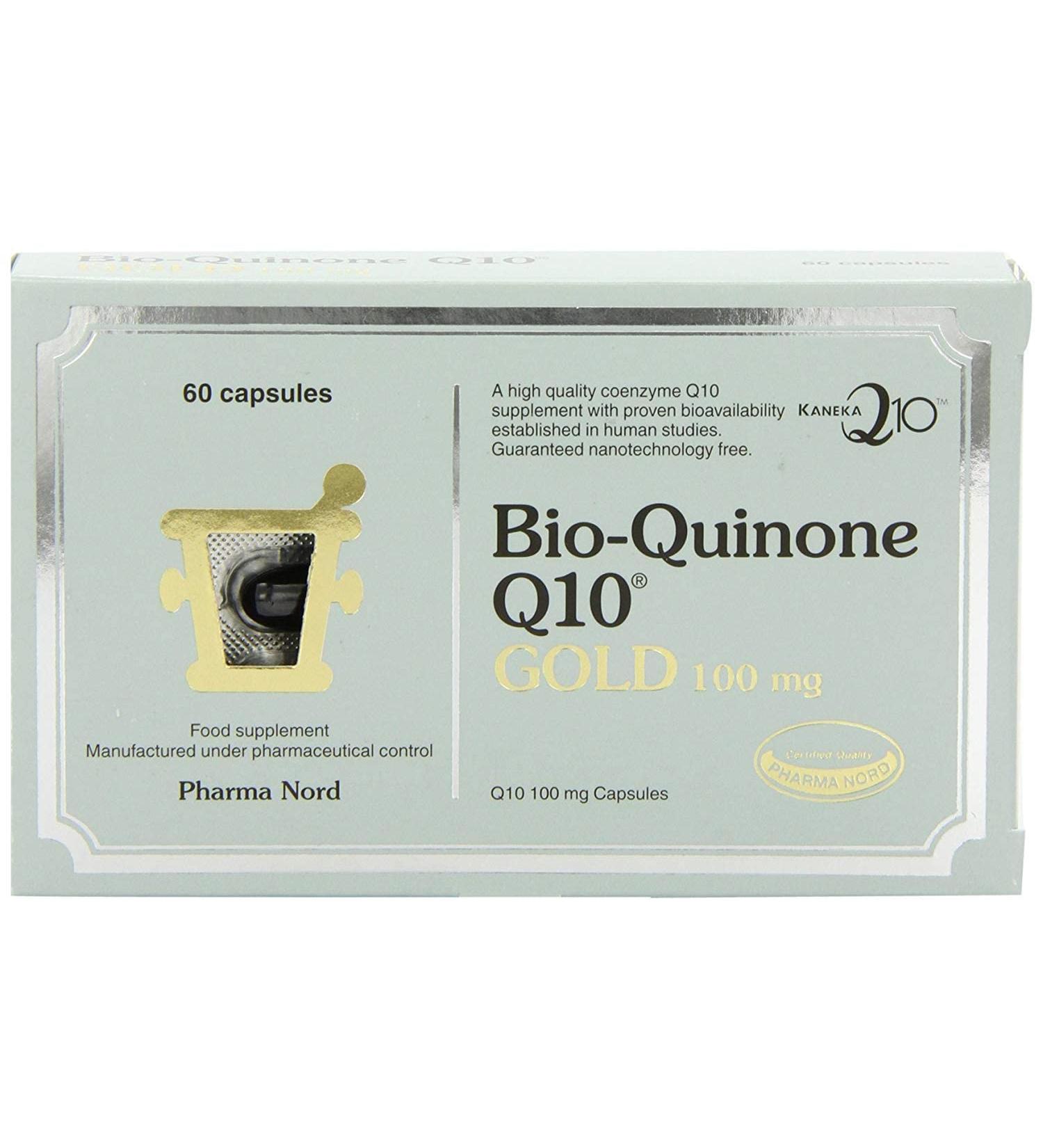 Pharma Nord Bio-Quinone Active Q10 Gold 60 Capsules - Powerful Coenzyme Q10 Supplement for Optimal Health and Vitality - Buy Online on SooperMarket.com