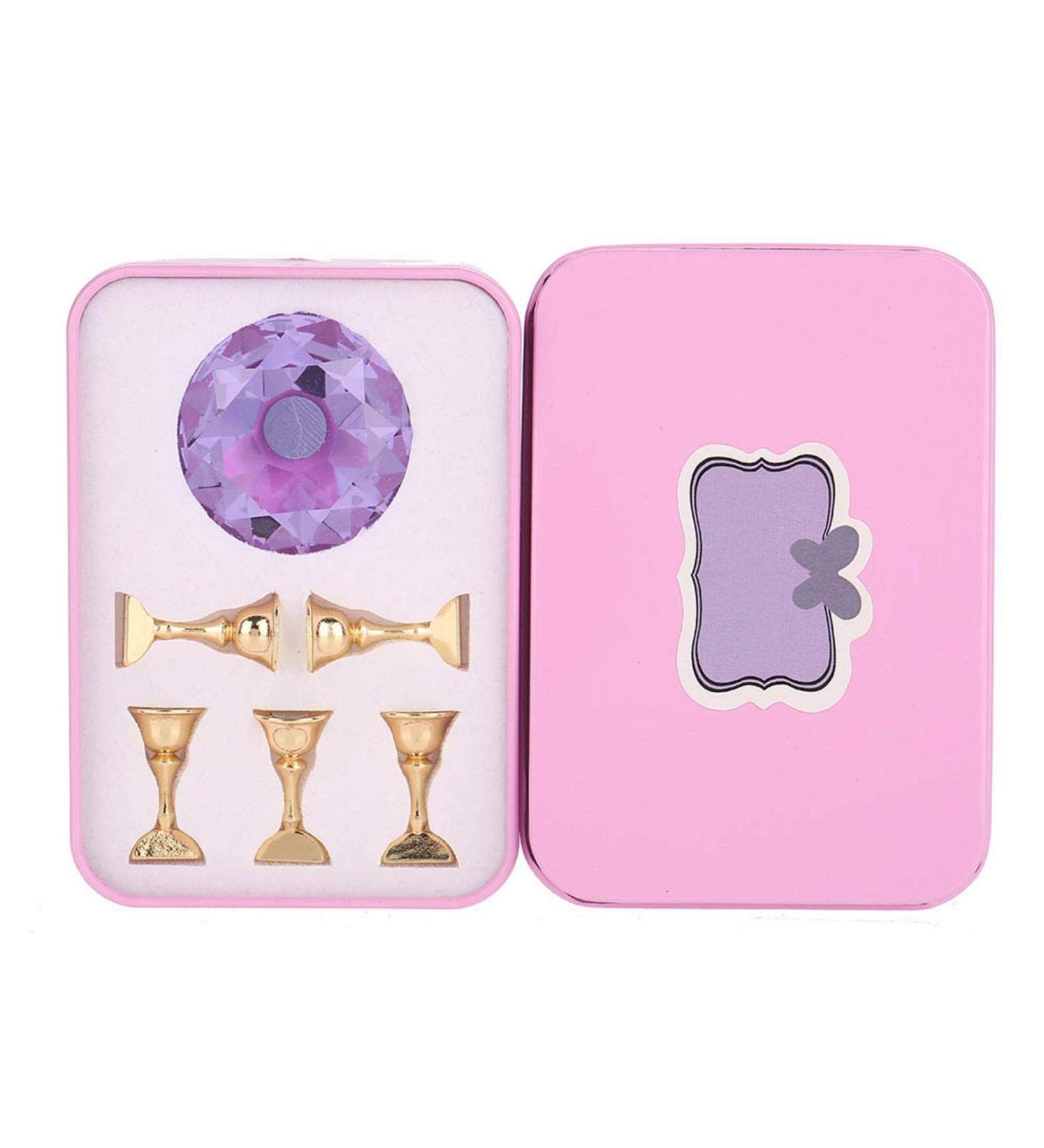 4 Colors Magnetic Nail Tips Stand Magnetic Nail Tips Practice Stand Crystal Alloy Holder Nail Art Display Stand(Purple) - Buy Online on SooperMarket.com