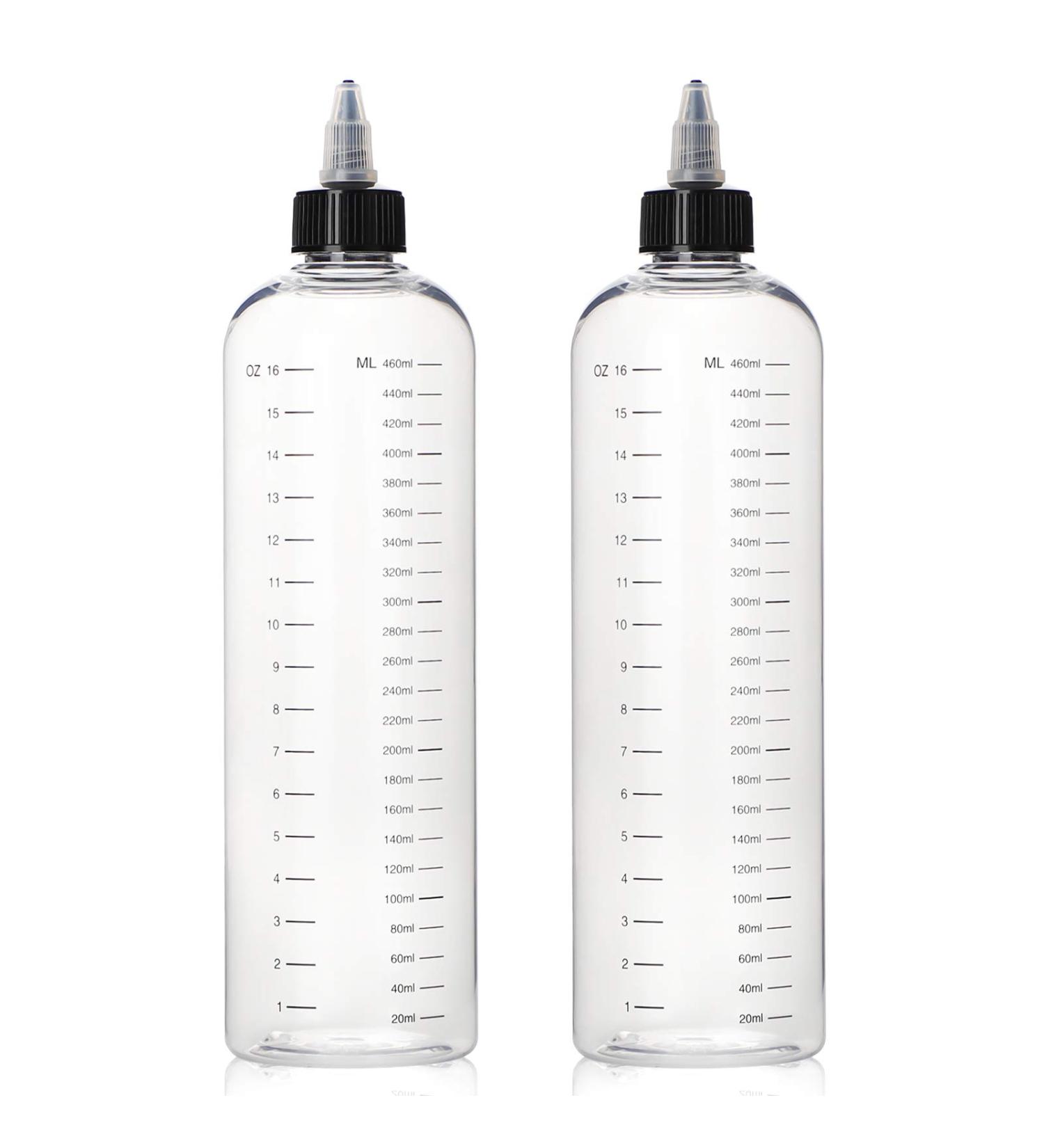 Segbeauty 16.9oz Measured Hair Dye Bottles with Twist-On Tip Cap - 2pcs 500ml Refillable Applicator Bottles for Hair Color Dyeing - Buy Online on SooperMarket.com