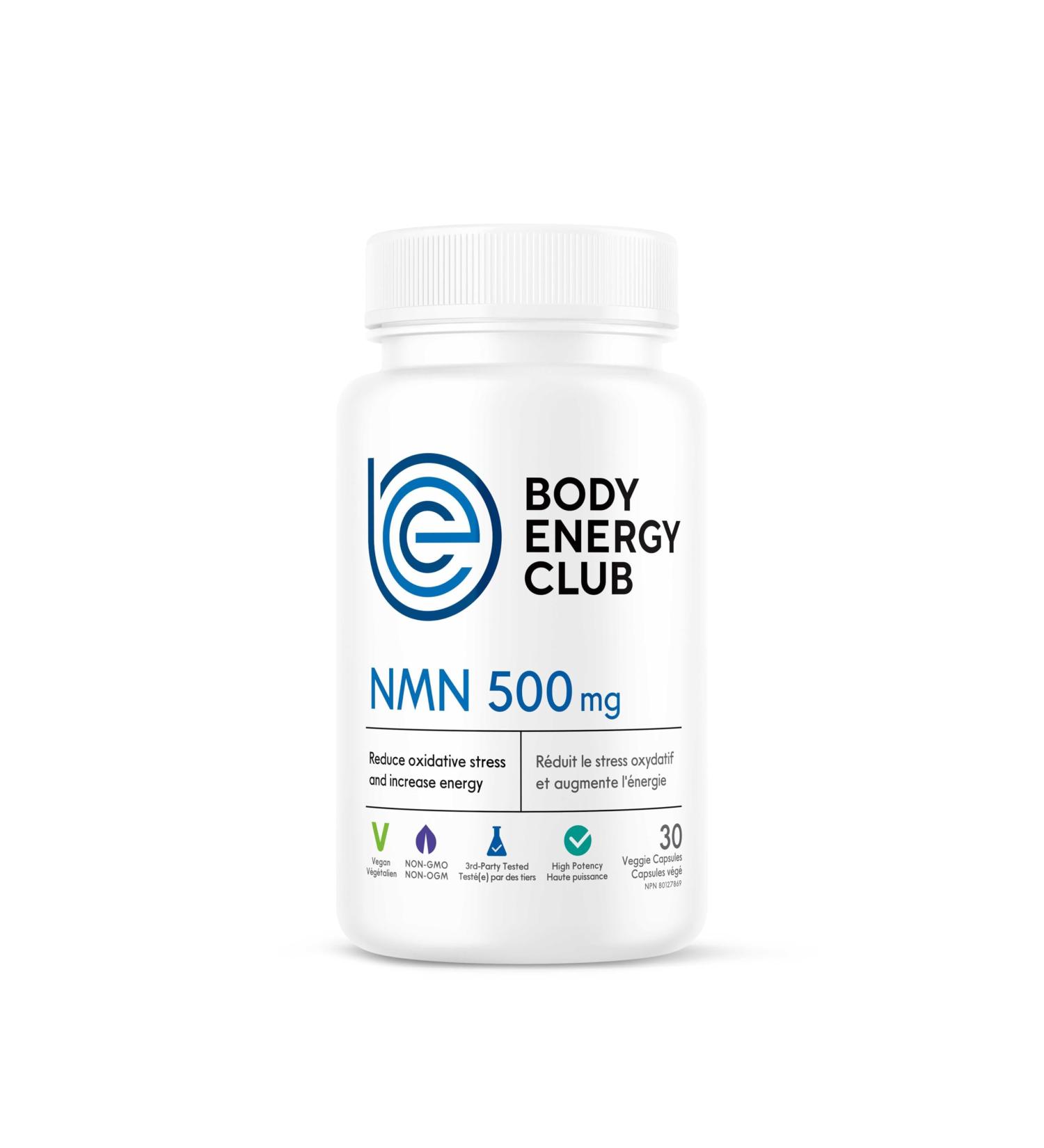 Body Energy Club NMN 500mg Supplement 30 Capsules to Boost NAD+ Levels Energy & Cellular Repair Gluten-Free Non-GMO Dairy-Free Vegan - Buy Online on SooperMarket.com