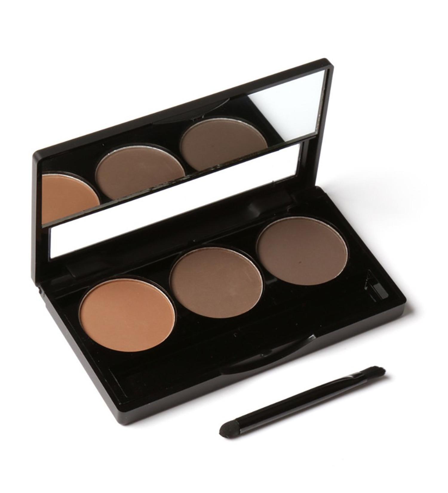 All-Day Waterproof Brow Powder - 3 Colors Eyebrow Makeup Palette with Brush | Natural Long-Lasting Eyebrow Solution - Buy Online on SooperMarket.com