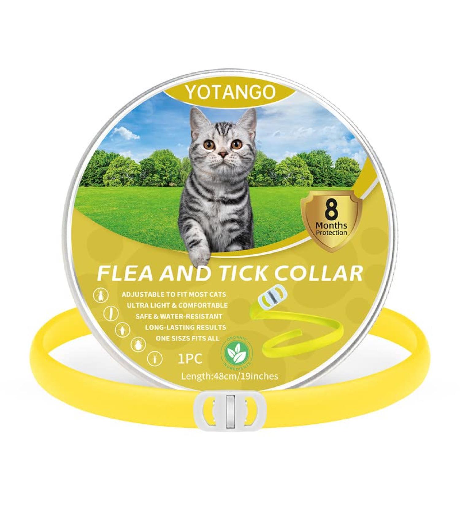 YOTANGO Cat Collar Repellent 1 Pack Cat Collar-Built-in Pant-Based Formula Strong Repellency Slow Release Pleasant Aroma Waterproof (Yellow) - Buy Online on SooperMarket.com