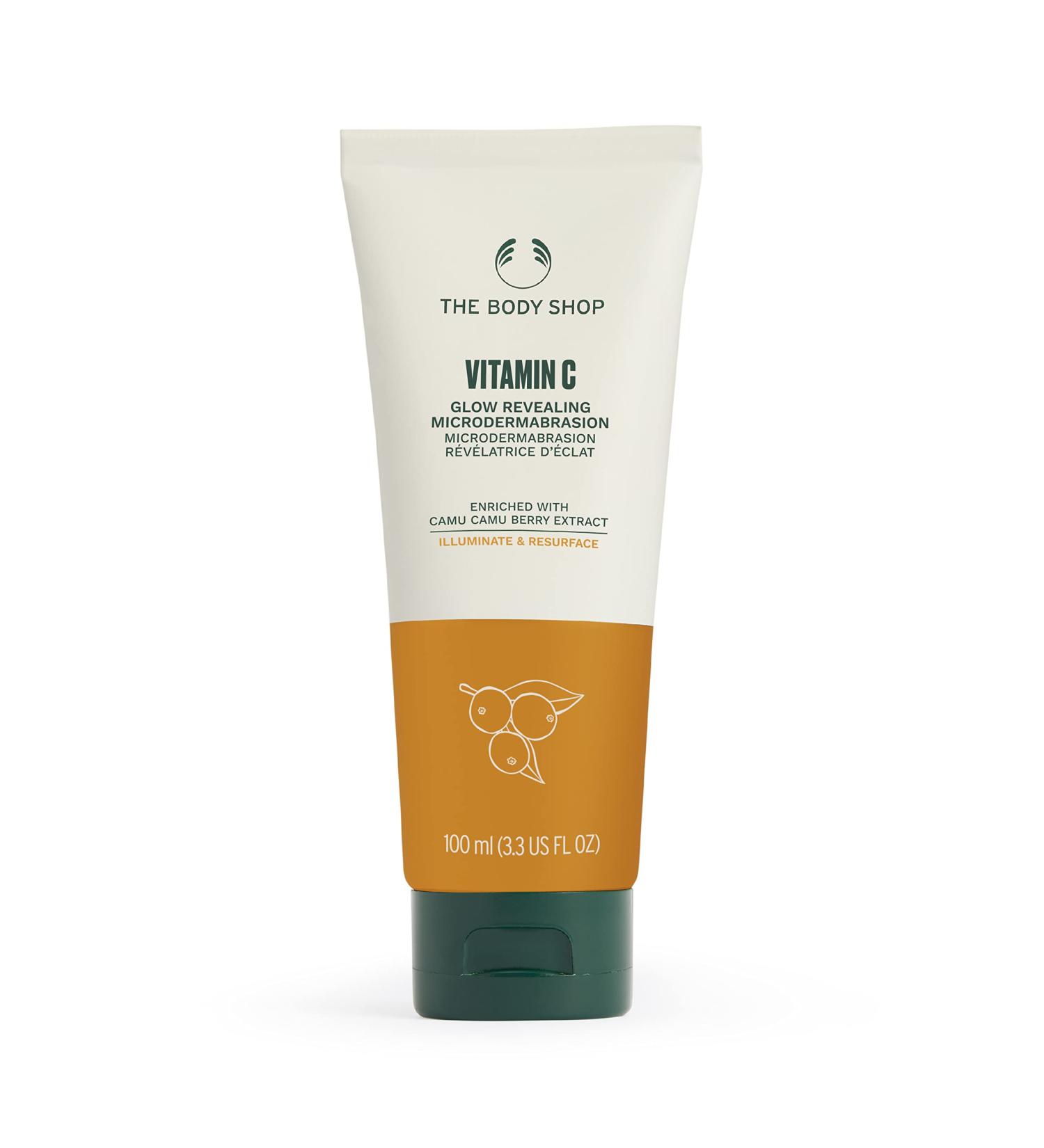 Body Shop Vitamin C Glow Boosting Microdermabrasion Exfoliator 100ml - Vegan Formula for Dull Skin - Buy Online on SooperMarket.com