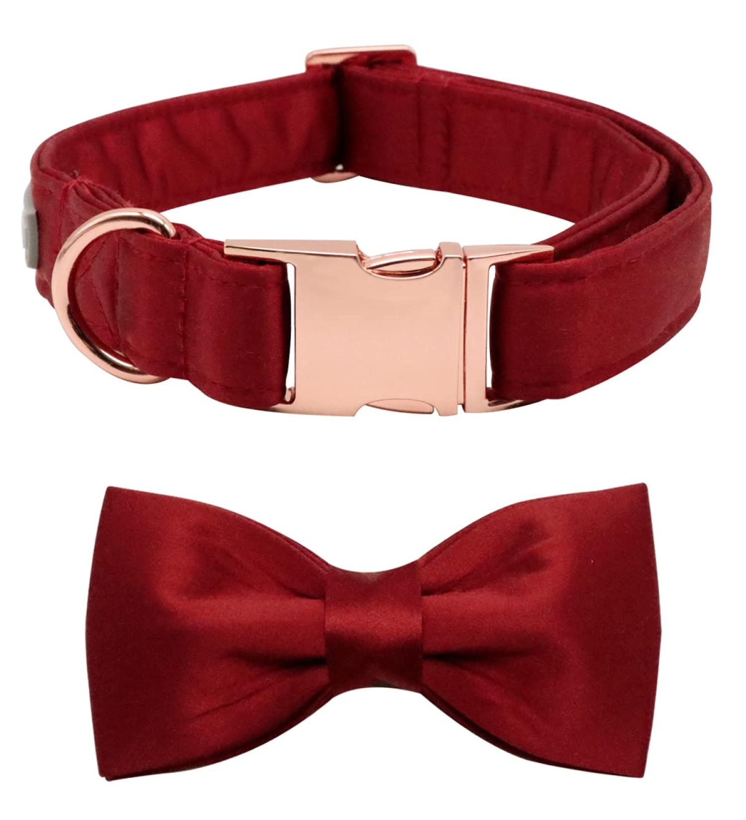 Lionet Paw's Comfortable Silk Christmas Dog Collar with Removable Fly for Medium Dogs - Red Neck 34-55cm | International Shipping Available - Buy Online on SooperMarket.com