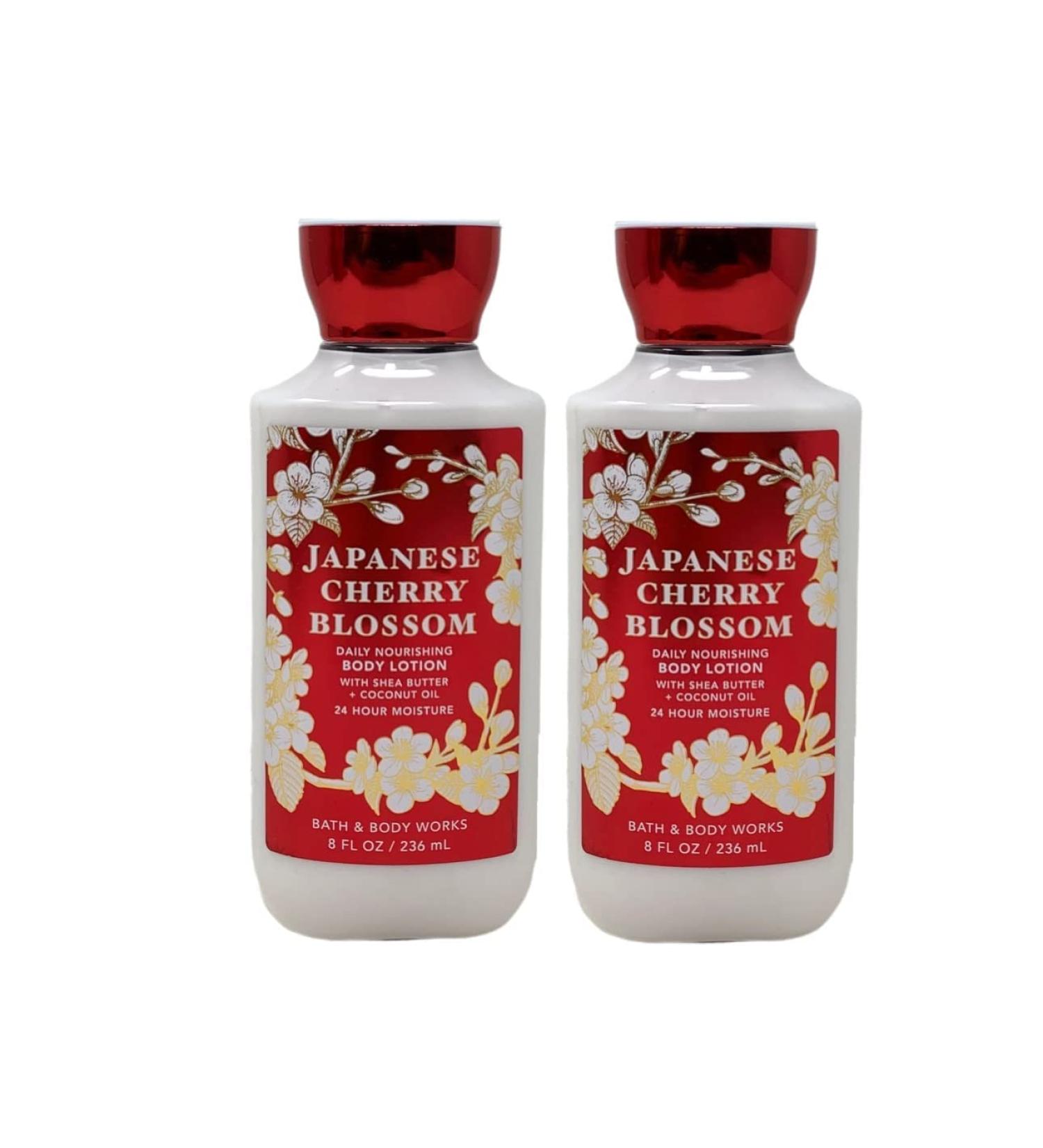 Bath and Body Works 2 Pack Japanese Cherry Blossom Super Smooth Body Lotion 8 Oz Cherry 8 Fl Oz (Pack of 2)