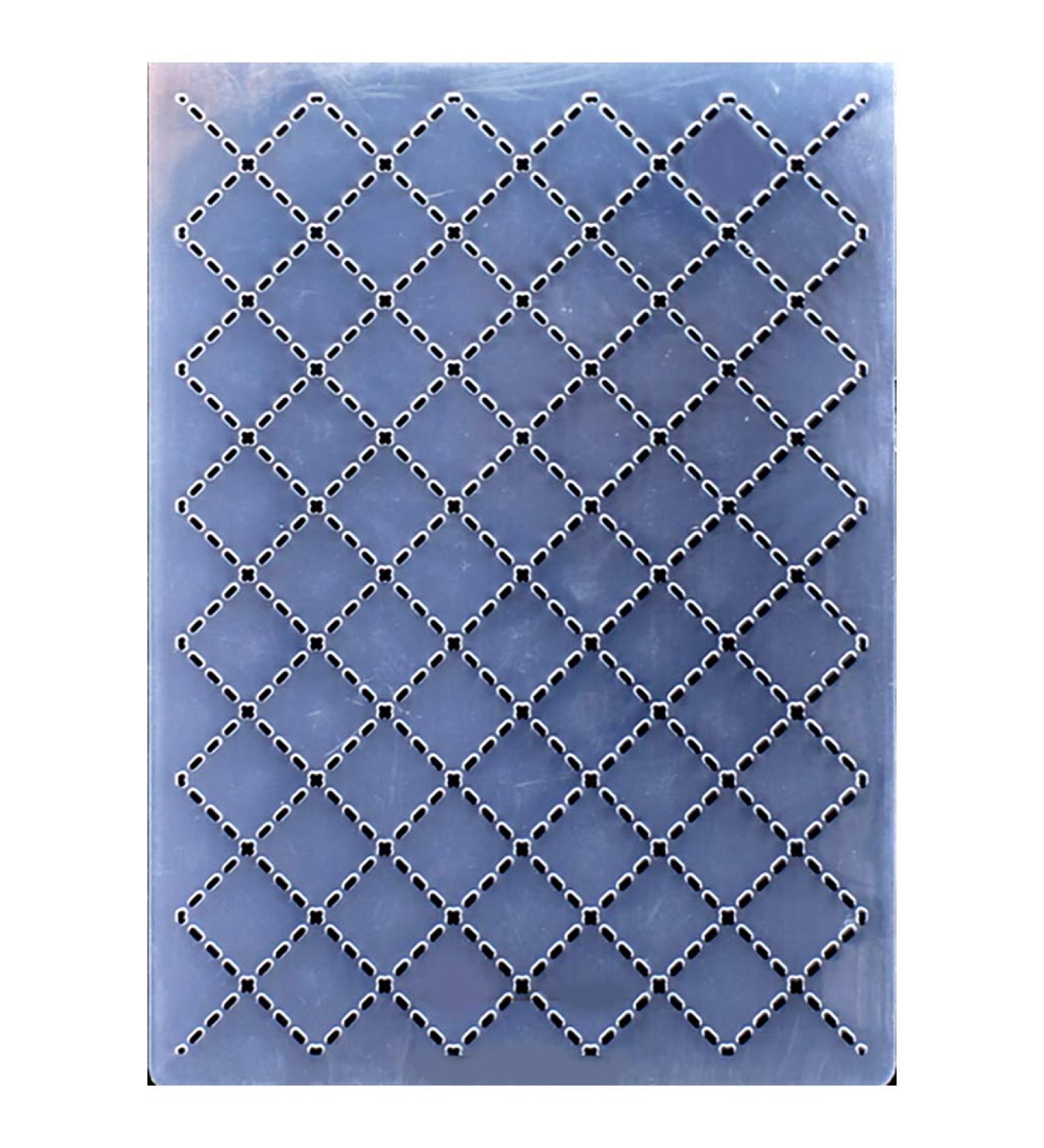 Kwan Crafts Dotted Line Grid Plastic Embossing Folder - 10.4x14.9cm for Card Making and Scrapbooking - Buy Online on SooperMarket.com
