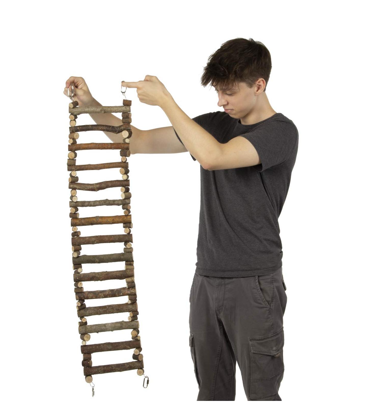 HappyBird | Bird ladder | Natural Ladder L | 110 x 20 cm for parrots | Ladder made of natural branches - parrot ladder