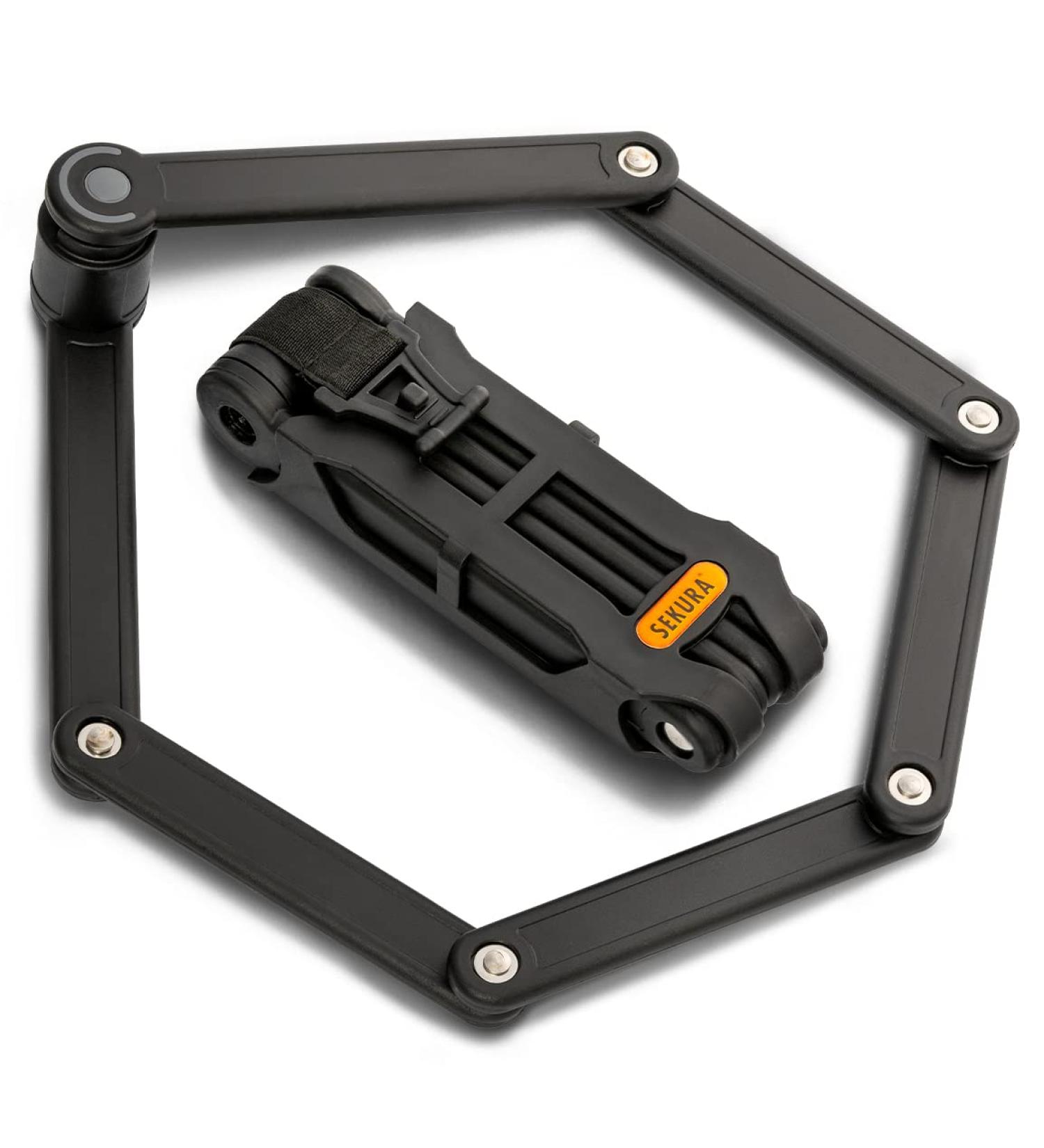 B chel Sekura Folding Lock for Bicycle & Motorcycle - 85cm Black Security Lock | 6053853 - Buy Online on SooperMarket.com