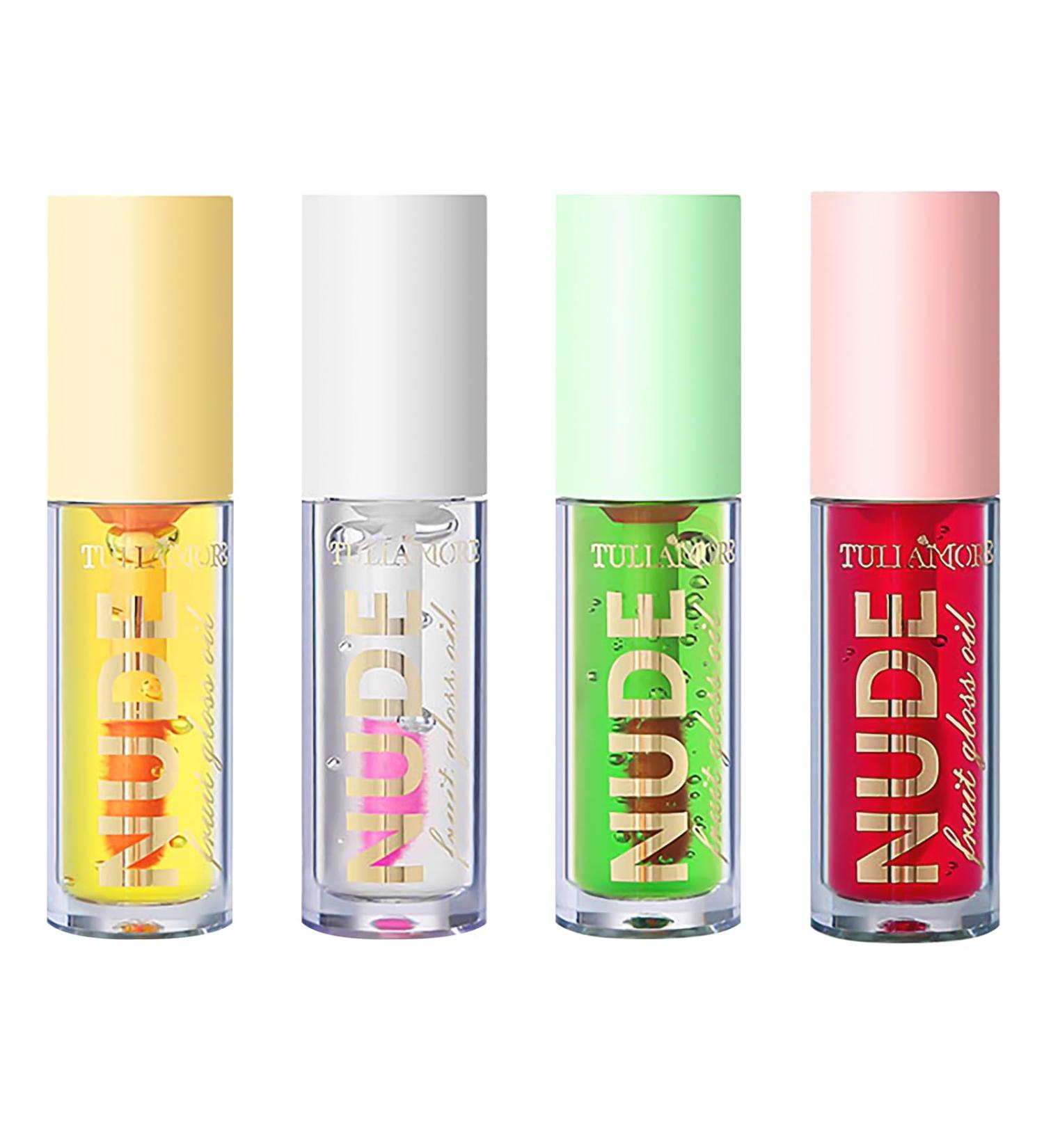 LOPHE 4Pcs Plumping Lip Oil Kit Makeup Lip Gloss Set Fruit-Flavored Lip Care Oil Long Moisturizing Lip Gloss Tinted Lip Oil Non-Sticky FInish High-Shine Hydrating Light Clear Liquid Lipsticks 4PCS-C - Buy Online on SooperMarket.com