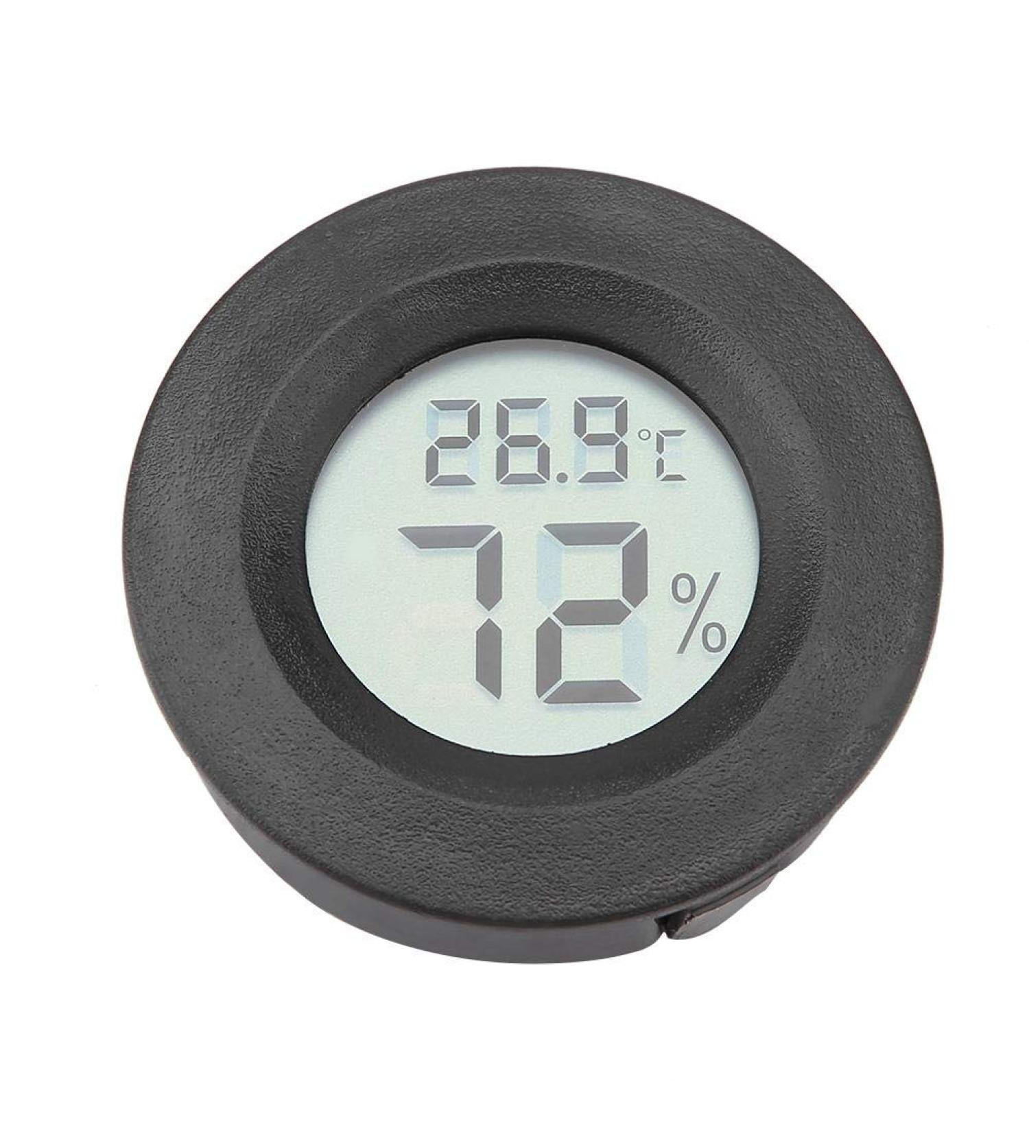 Mini Digital Hygrometer Thermometer | Indoor Humidity Temperature Monitor with Large LCD Display and Backlight for Reptile - Black - Buy Online on SooperMarket.com