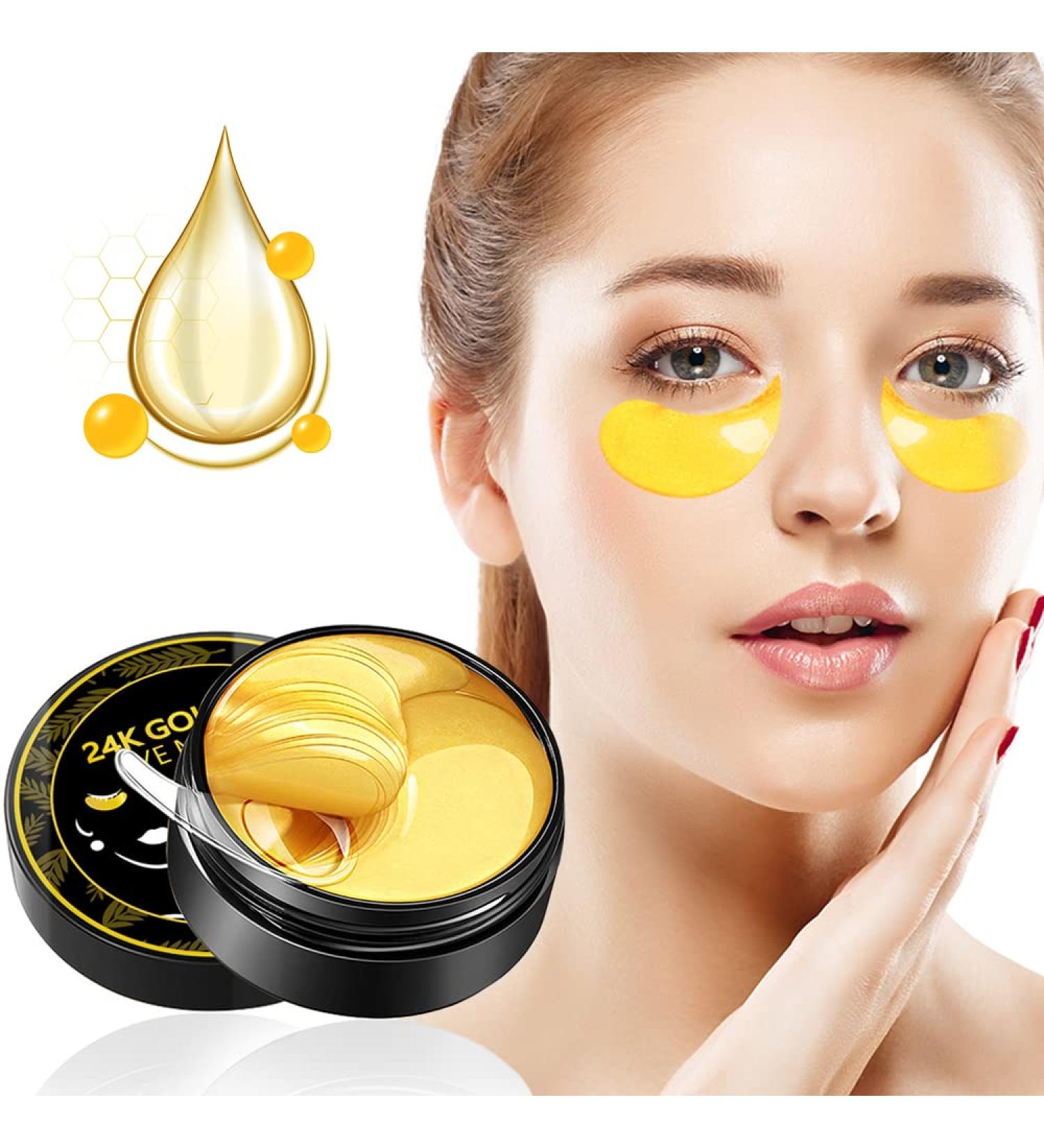 OUOYYO 24K Golden Eye Mask (60 PCS) - Collagen Eye Patches for Dark Circles, Wrinkles, & Puffy Eyes - Face Care Beauty - Buy Online on SooperMarket.com