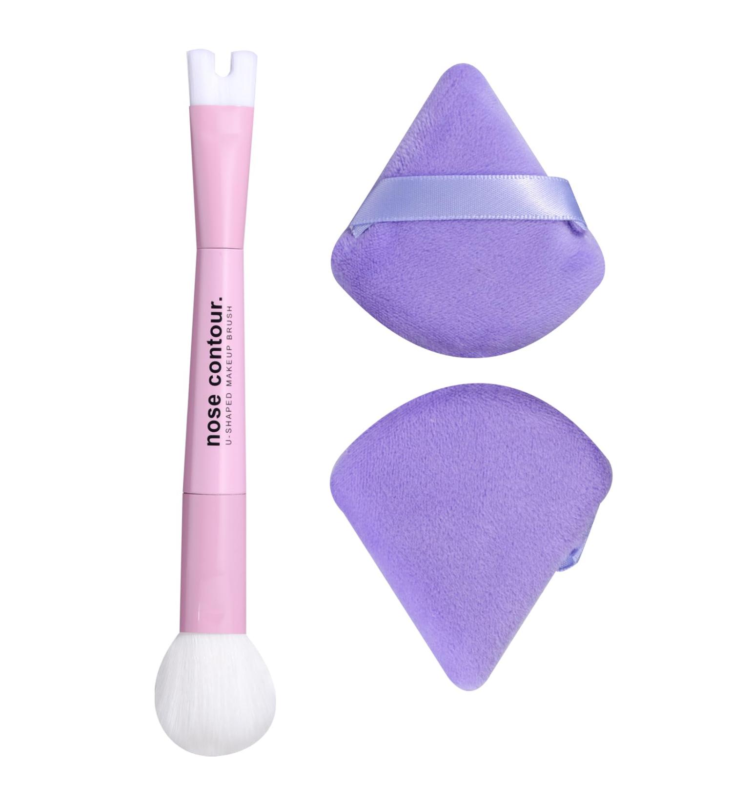 BS-MALL U-Shaped Nose Contour Makeup Brush - 2-in-1 Tool for Sculpting & Defining Features | Enhance Your Face's Natural Curves - Buy Online on SooperMarket.com