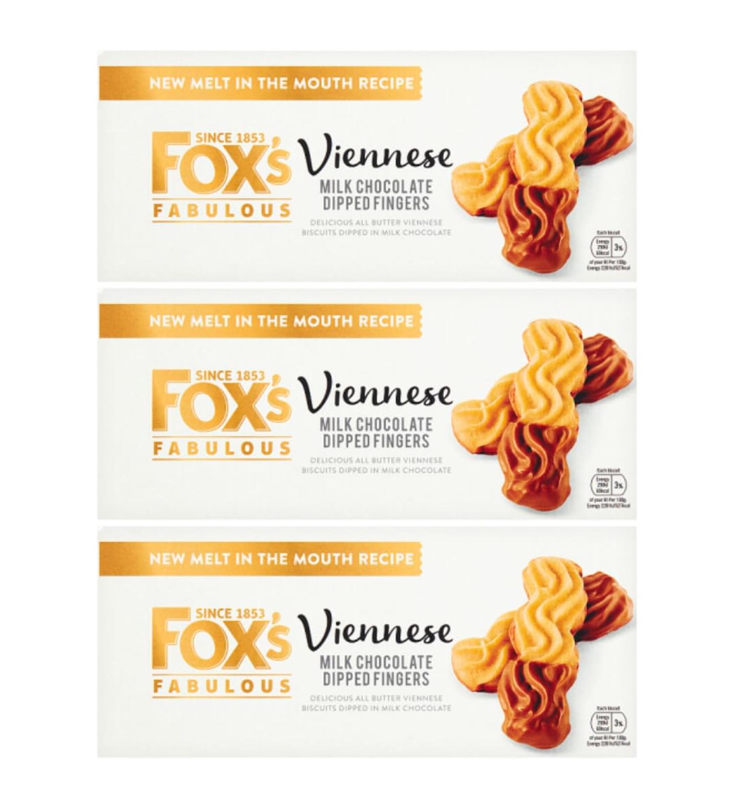 Milk Chocolate Biscuits Bundle With Fox's Viennese Milk Chocolate Dipped Fingers 105g (3 Pack)