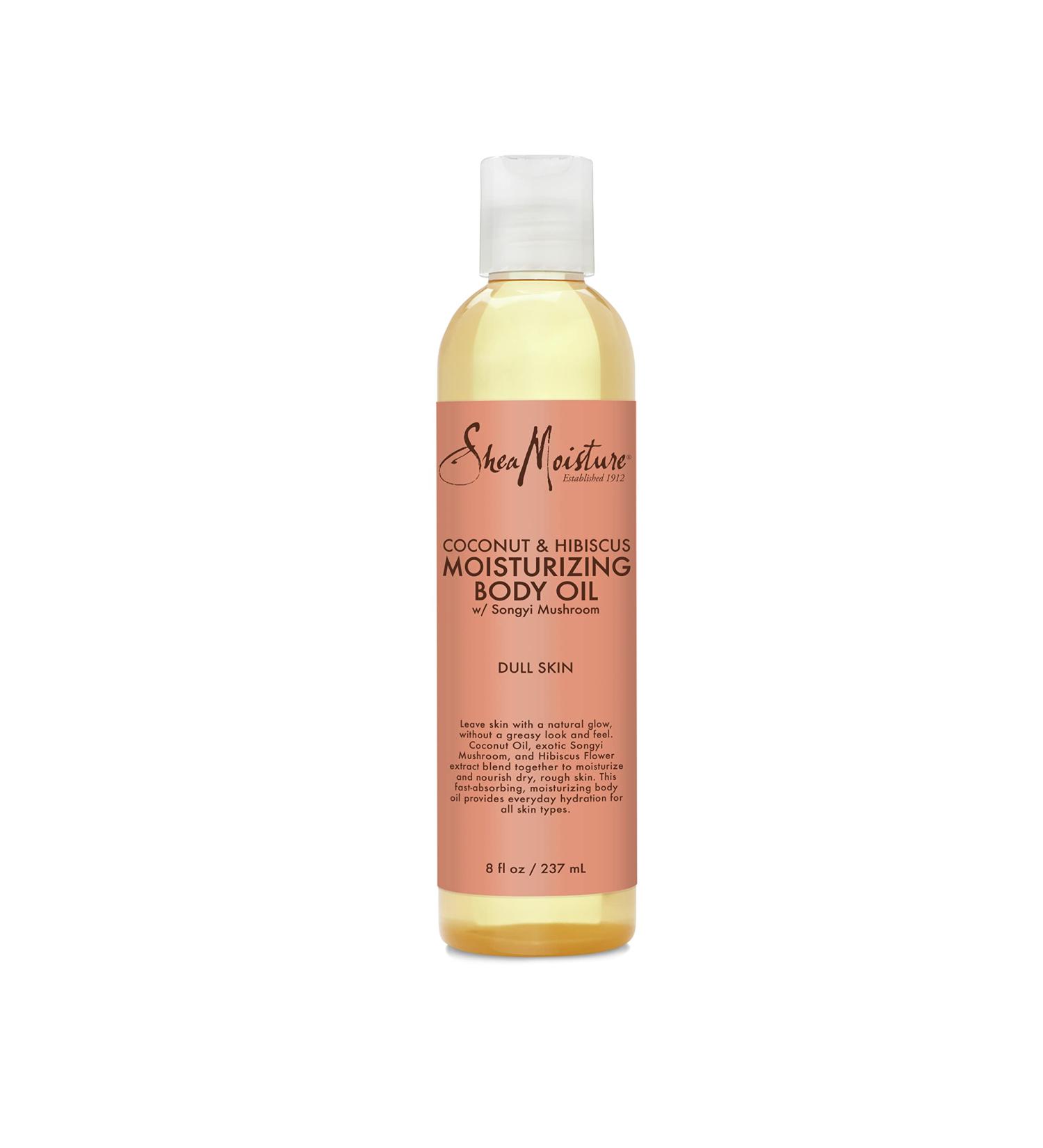 SheaMoisture Bath Body & Massage Oil - 8 fl oz | Gluten-Free Vitamin E, Coconut & Hibiscus - Buy Online on SooperMarket.com