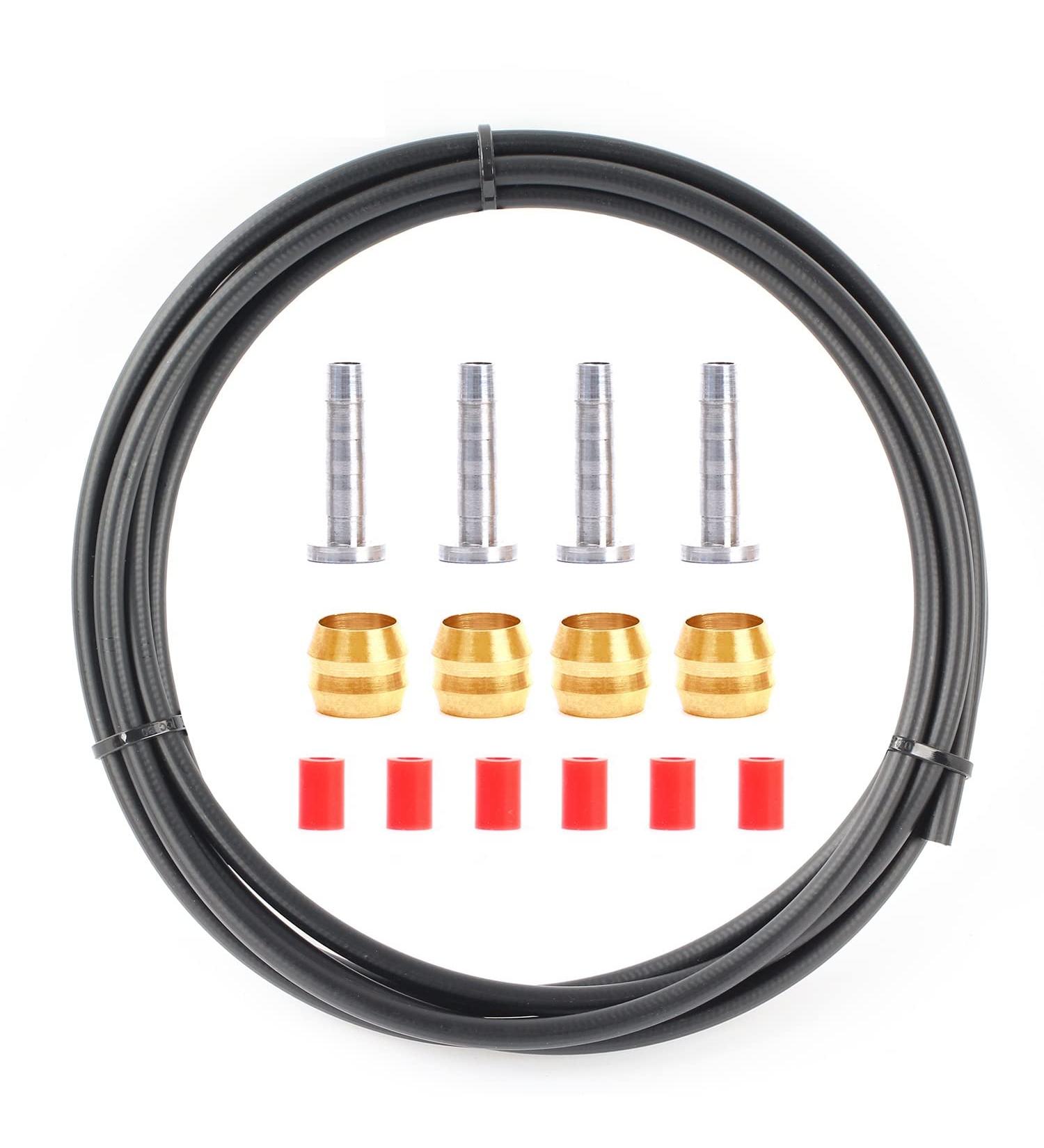 Hydraulic Disc Brake Hose Replacement Kit for Shimano, AVID, SRAM, Magura - 2.5m Length - Multiple Fitting Options - Buy Online on SooperMarket.com