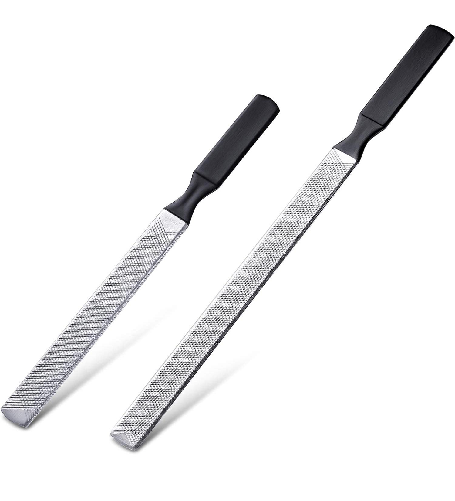 Quesuc 2 Pieces 4 Sides Stainless Steel Nail File Manicure Nail Tools 2 Size (Black) - Buy Online on SooperMarket.com