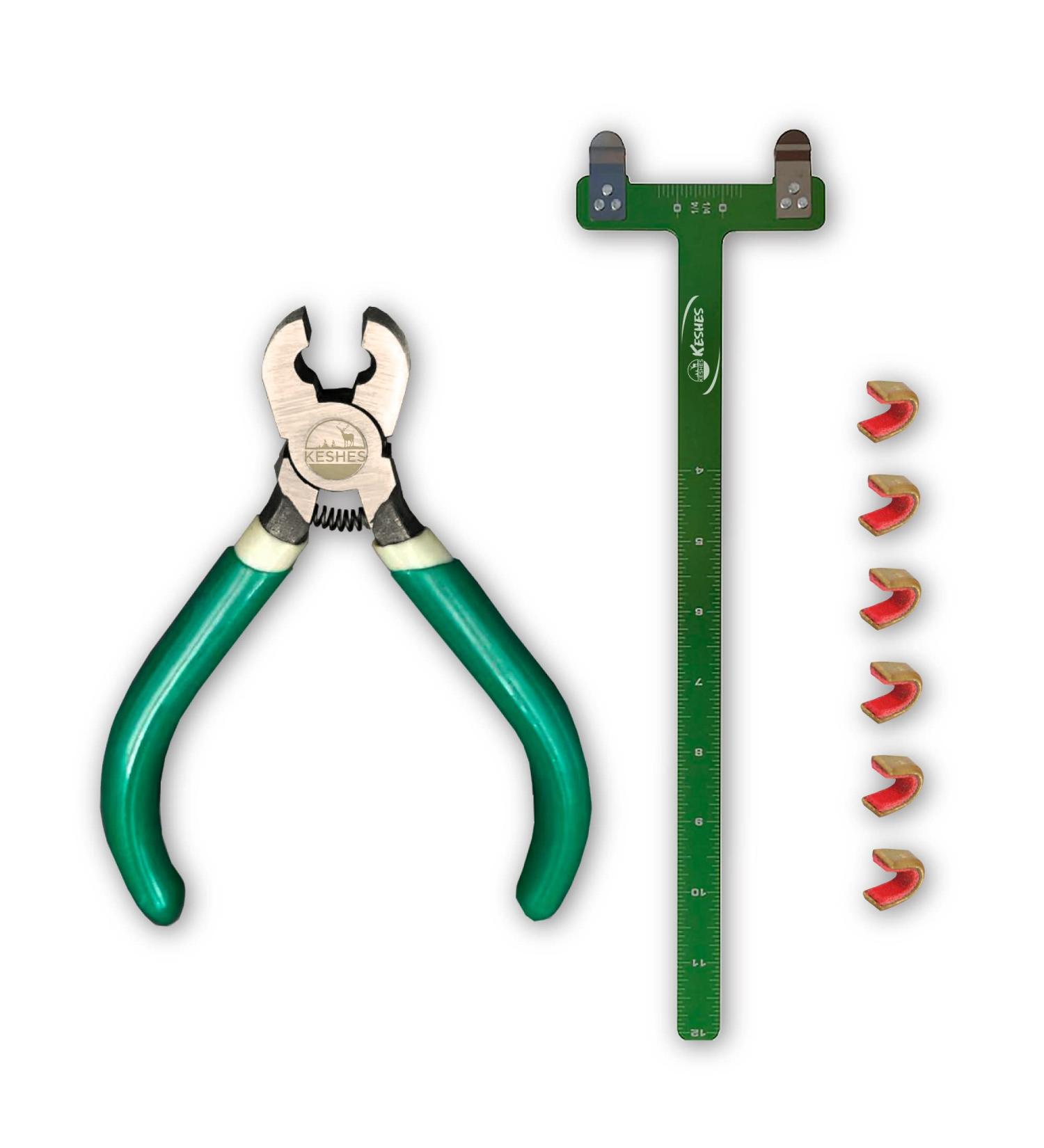 Brass Bow String Nocking Points Set with T-Square Ruler and Plier - Bowstring Accessories for Recurve and Compound Bows - Buy Online on SooperMarket.com