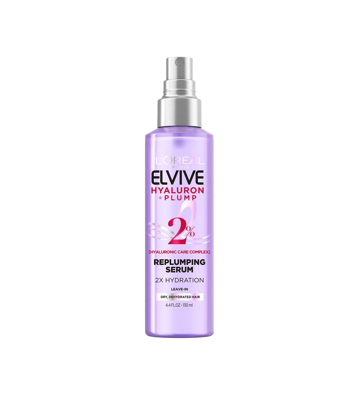 L'Oreal Paris Elvive Hyaluron Plump Moisture Hair Serum 4.4 Fl Oz - Hyaluronic Acid Complex, Paraben-Free - Buy Online on SooperMarket.com