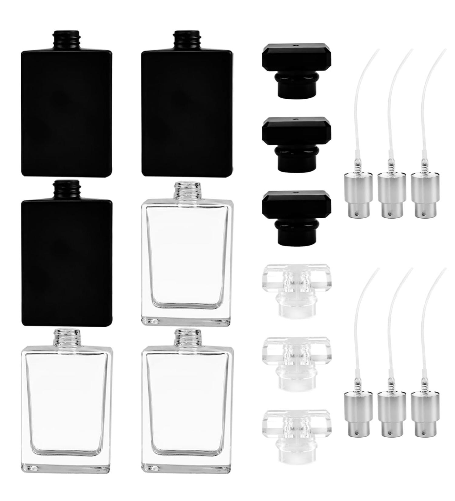 Enenes Glass Refillable Perfume Bottle 6 Pcs Portable Square Empty Glass Perfume Atomizer Bottle 30ml/1 oz. Spray Glass Bottle Atomizer Container Black - Buy Online on SooperMarket.com