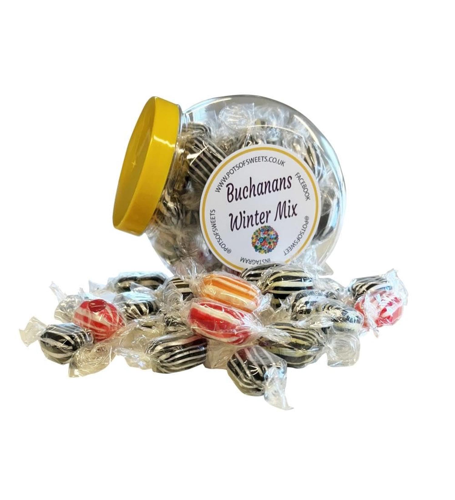 250g Cookie Jar of Buchanans Winter Mix Hard Boiled Sweets - Buy Online on SooperMarket.com