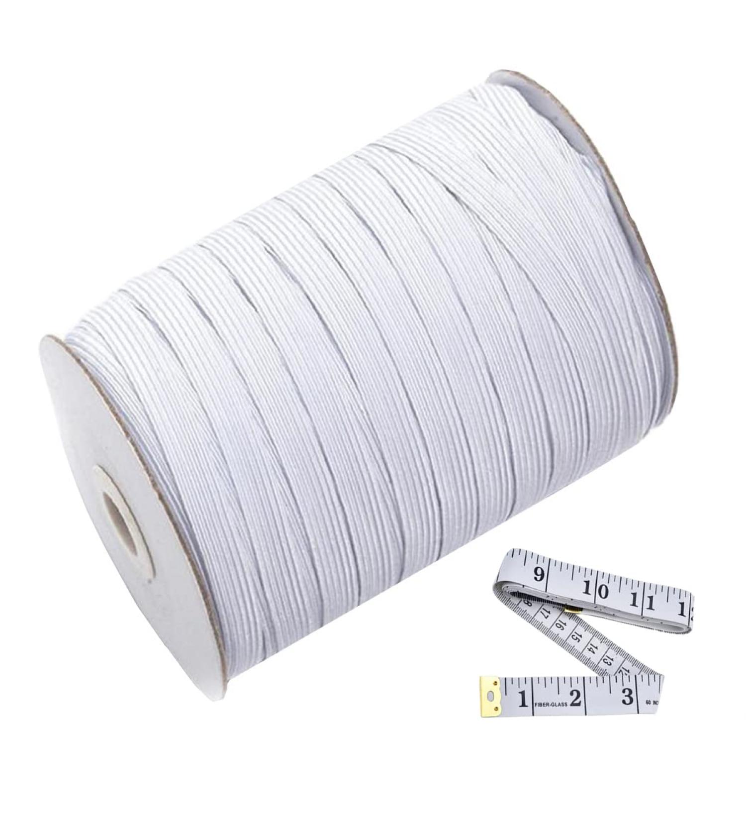 Abbaoww 144 Yard White Braided Elastic Cord - 3/8 Inch Springy Stretch Band for Sewing - Buy Online on SooperMarket.com