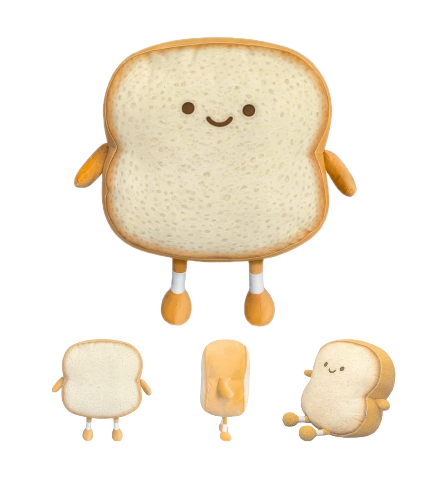 Auptiz Toast Bread Pillow Soft Plush Toy - 3D Funny Bread Shape Cartoon Doll Sofa Pillow (19 x 18 x 3cm) - Buy Online on SooperMarket.com