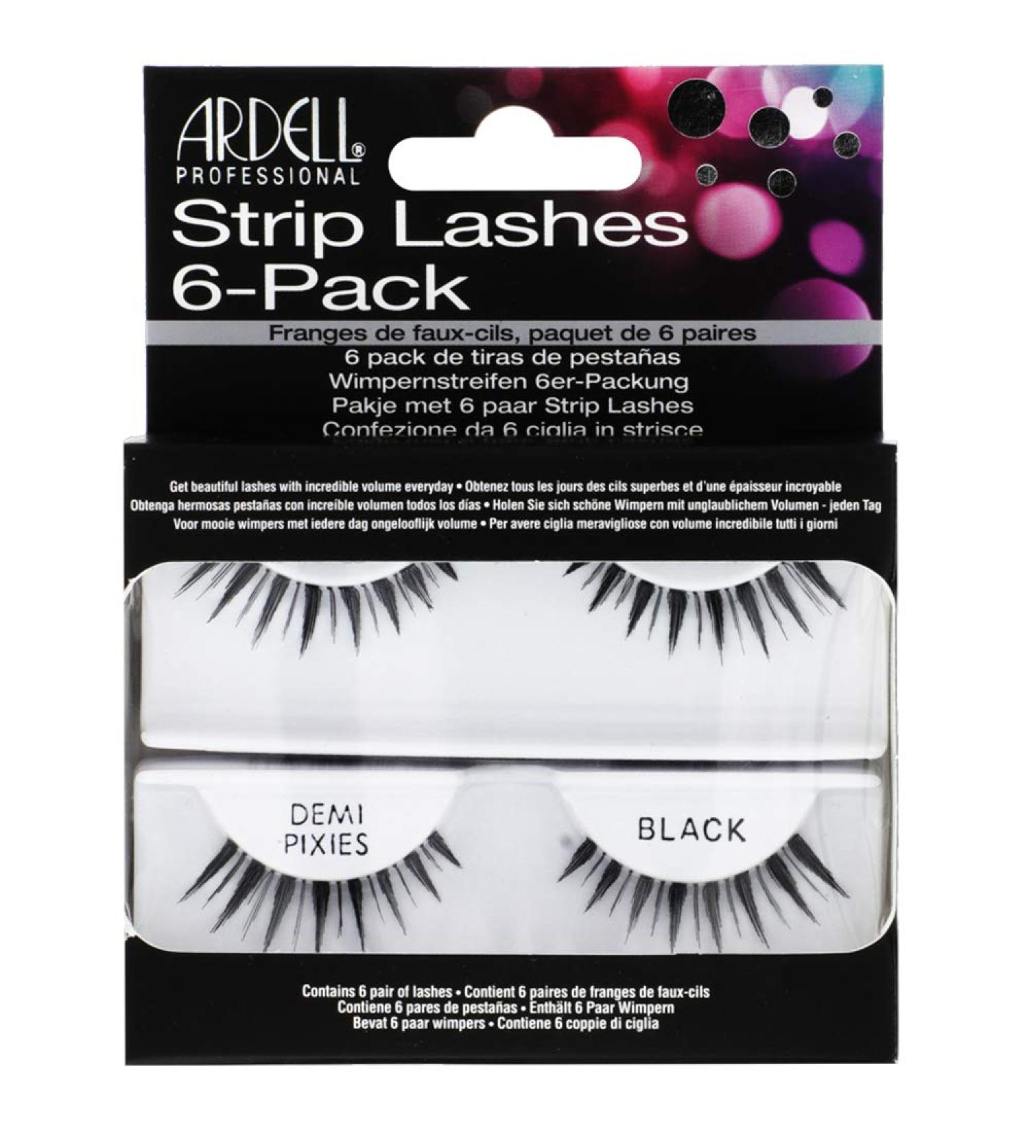 Ardell Natural Demi Pixies Black False Strip Lashes  6 pairs x 1 pack