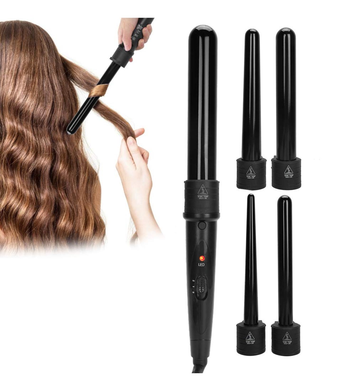 5 in 1 Curling Iron Curling Iron Wand Set Led Adjustable Temperature Hair Styling Curling Iron 5 Curling Irons of Different Sizes to Create Different Hairstyles 110 240V(US) - Buy Online on SooperMarket.com
