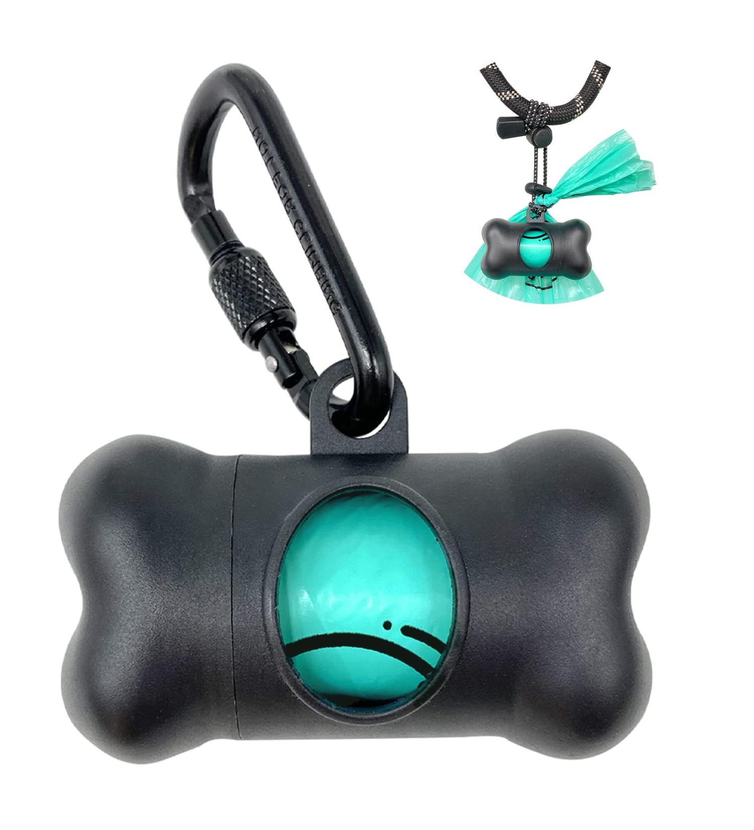 YUCHIYA Dog Poop Pickup Bags Holder Dispenser with Standard-Sized Leak-Proof Scented Doggy Waste Bags and Carabiner Hook and Loop Fastener Never Loose on Leash Lead Again Black 1 Holder 15 Bags - Buy Online on SooperMarket.com