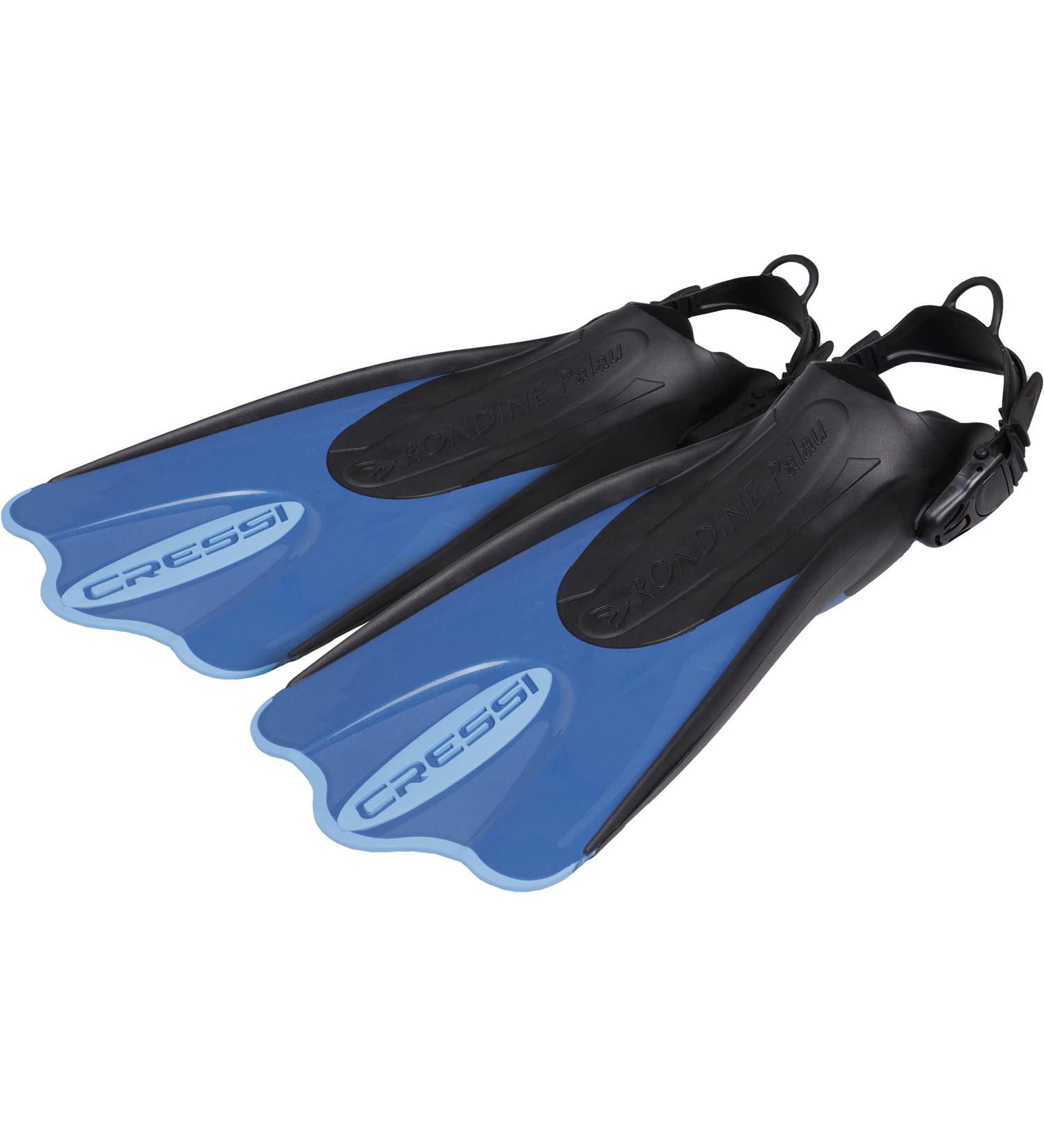 Cressi Palau SAF Short Adjustable Fins - Versatile Open Heel for Snorkeling - Blue/Azure - Made in Italy - L/XL - US Man 11-13 | US Lady 12-14 | EU 44-47 - Buy Online on SooperMarket.com