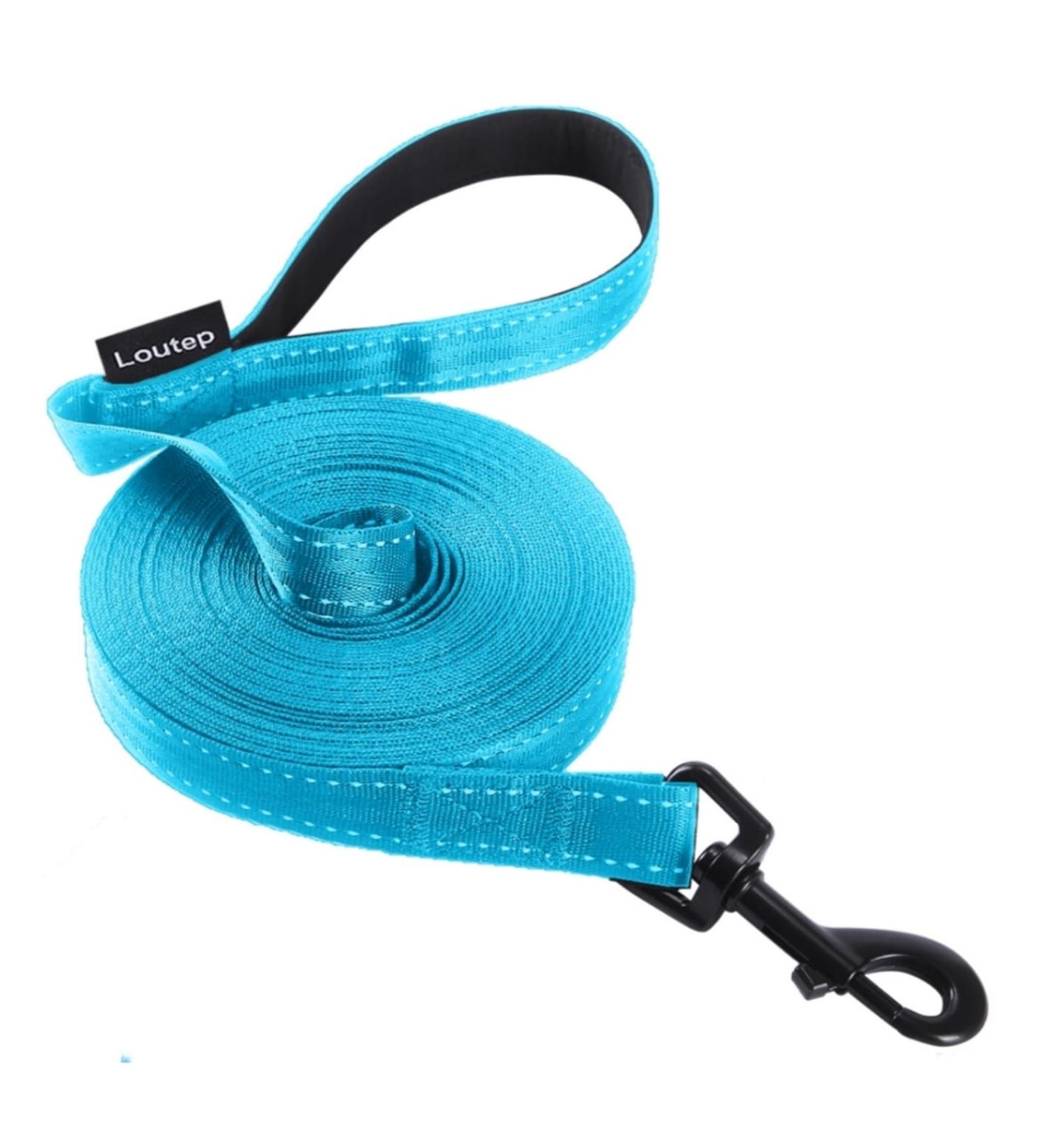 Buy Loutep Reflecting Training Lines for Dogs - Extra Long Leash Strong Nylon Rope Padded Handle - 3m to 30m - Ideal for Large Medium & Small Dogs - Reflective Light Blue - Buy Online on SooperMarket.com
