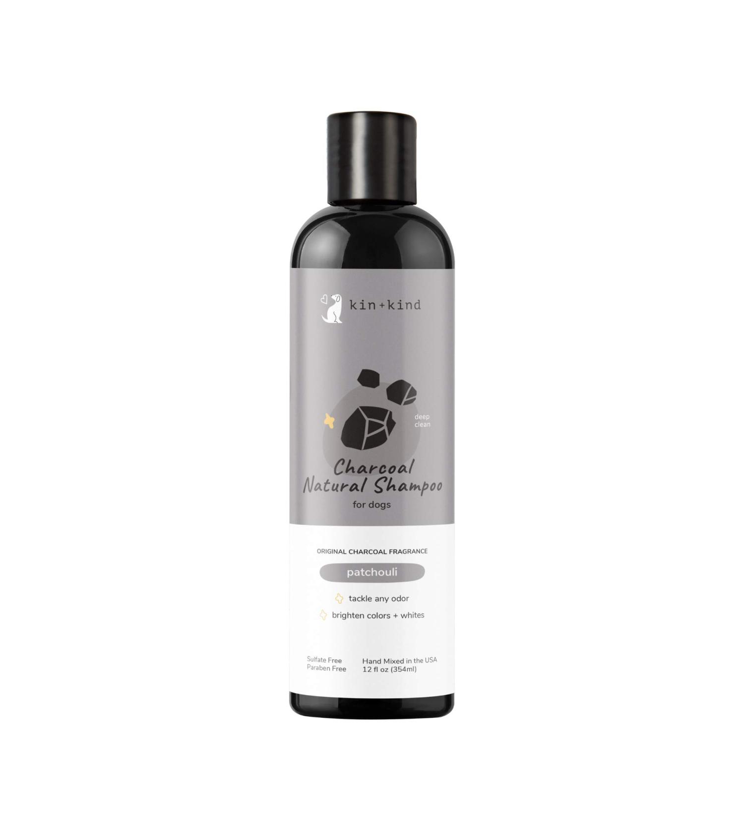 Kin+Kind Charcoal Natural Dog Shampoo - Patchouli Scent, 12 fl oz | Eco-Friendly & Grain-Free - Buy Online on SooperMarket.com