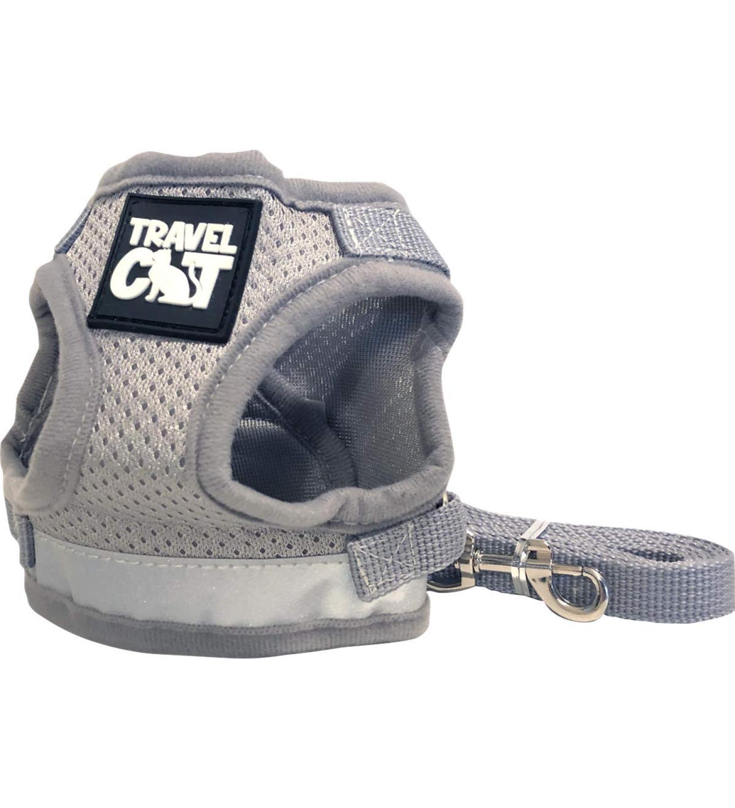 Travel Cat Harness and Leash Set - Adjustable Comfort Fit Mesh Vest Harnesses with Reflective Strap - Snug Fit Harness for Cats Kitten for Outdoor Walking Grey Large (Chest 16-19 inch) Grey L - Buy Online on SooperMarket.com