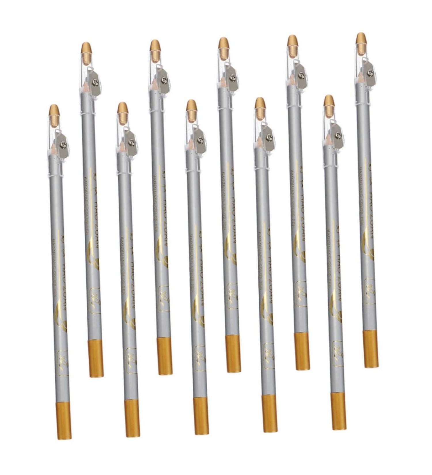 Mikinona 10pcs Pencil Sharpener Eyebrow Pencil Smooth Eyeliner Pencil Eye Shadow Pencils 2 in 1 Eyebrow Brush - Buy Online on SooperMarket.com