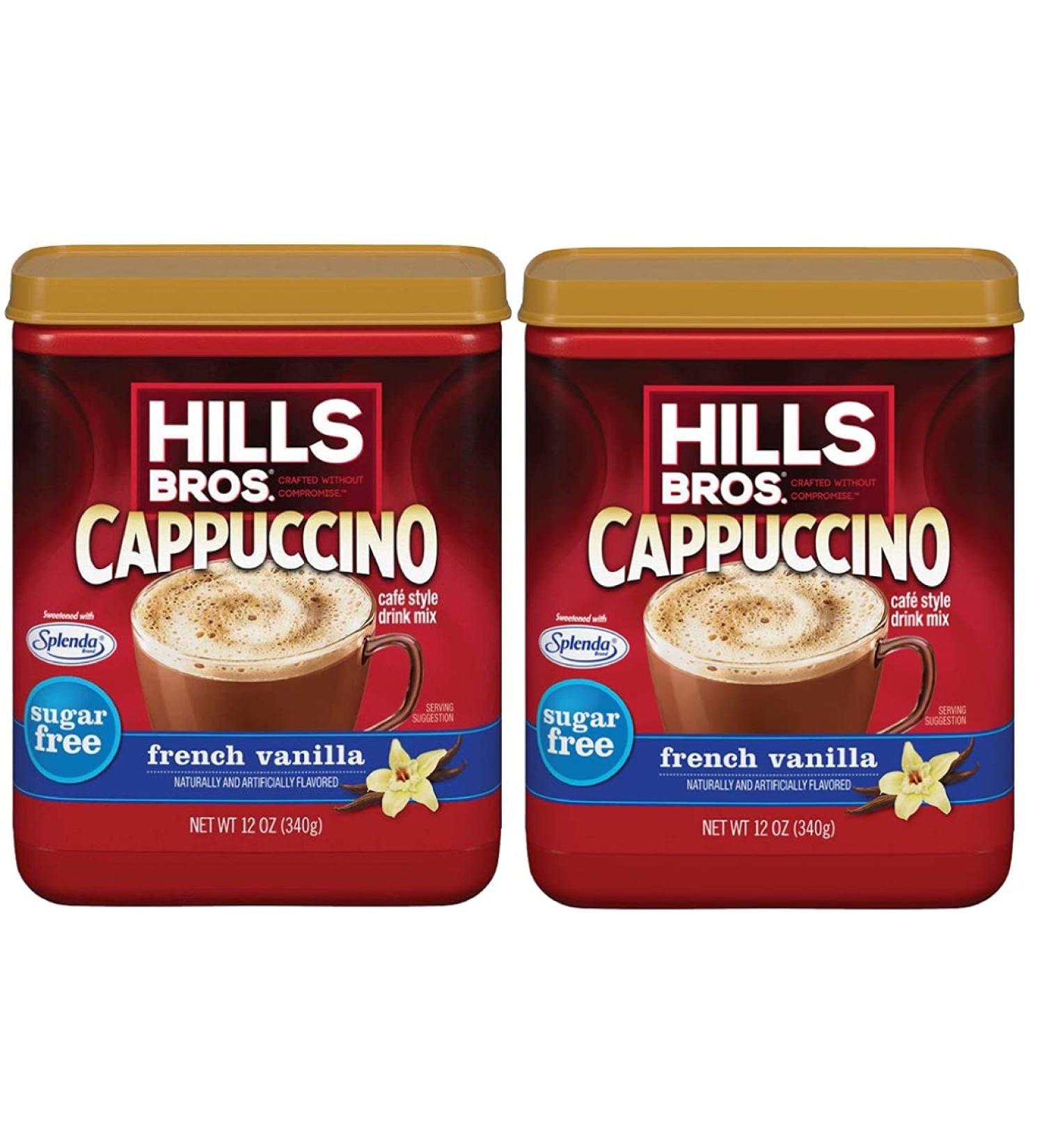 Hills Bros Cappuccino Sugar-Free French Vanilla 12 oz ( Pack of 2 )