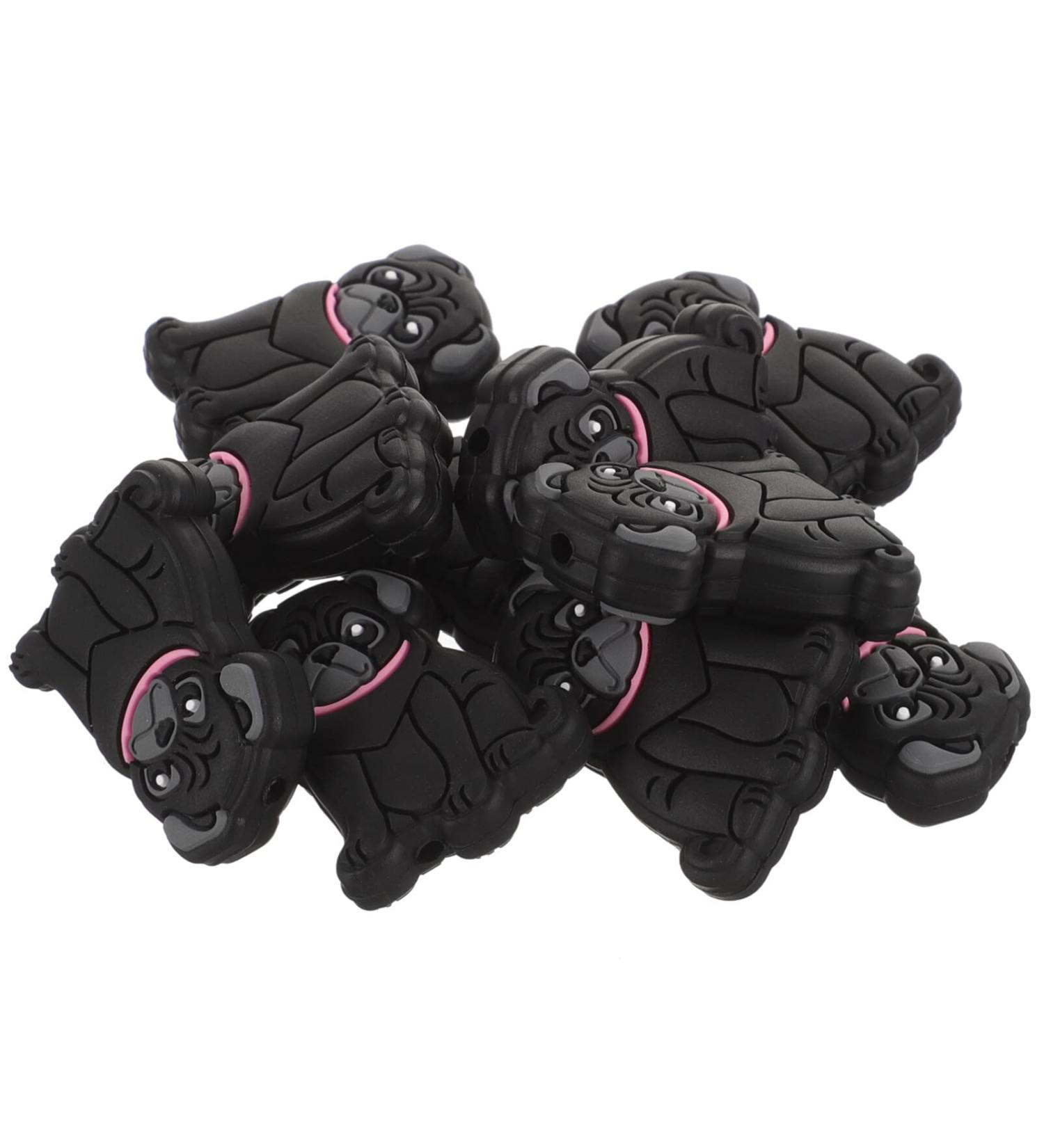 SEWACC 10pcs Cute Animal Dog Silicone Loose Beads - Teething Beads for Crafts - Buy Online on SooperMarket.com